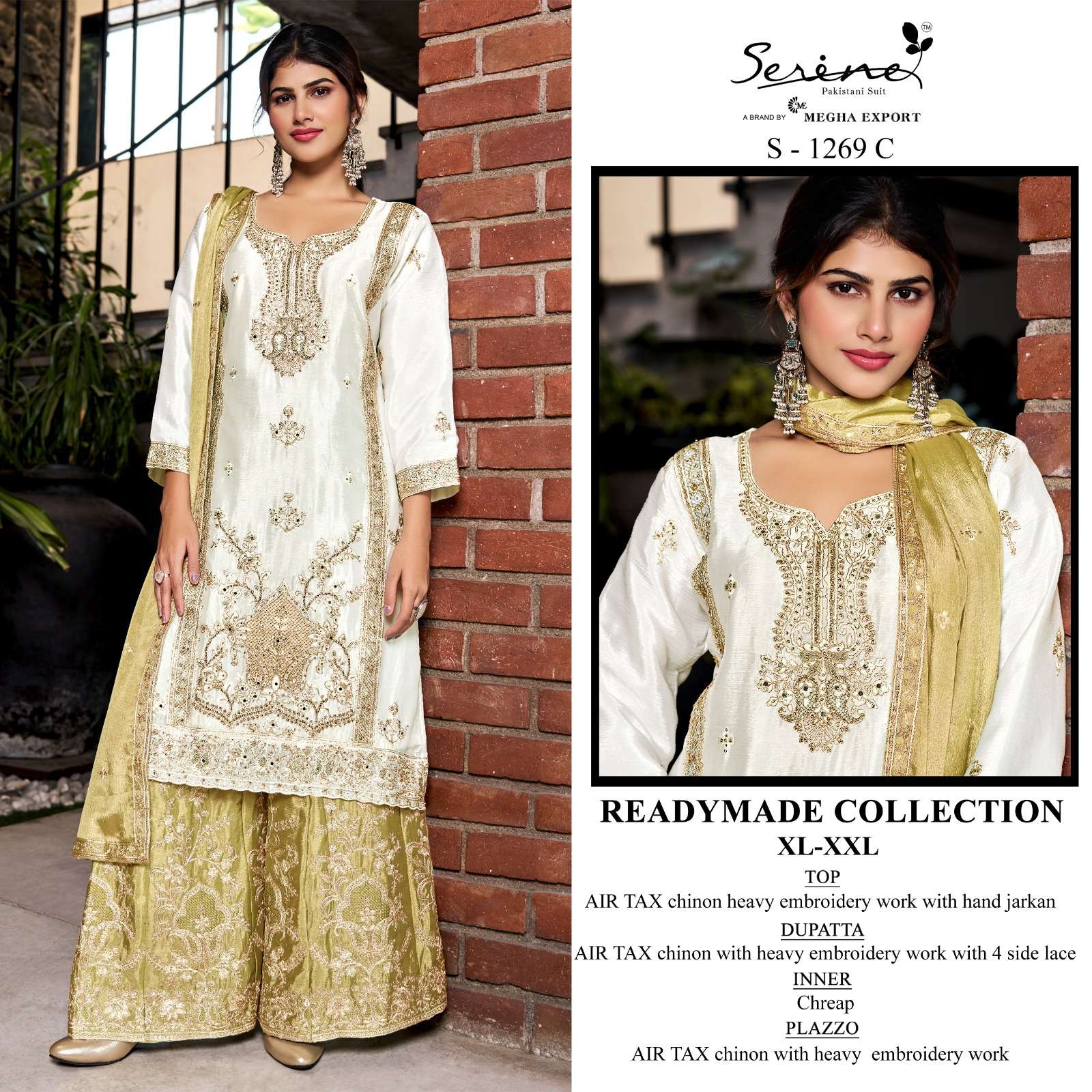 SERINE S 1269 HEAVY EMBROIDERED DESIGNER READY MADE PAKISTANI SUIT