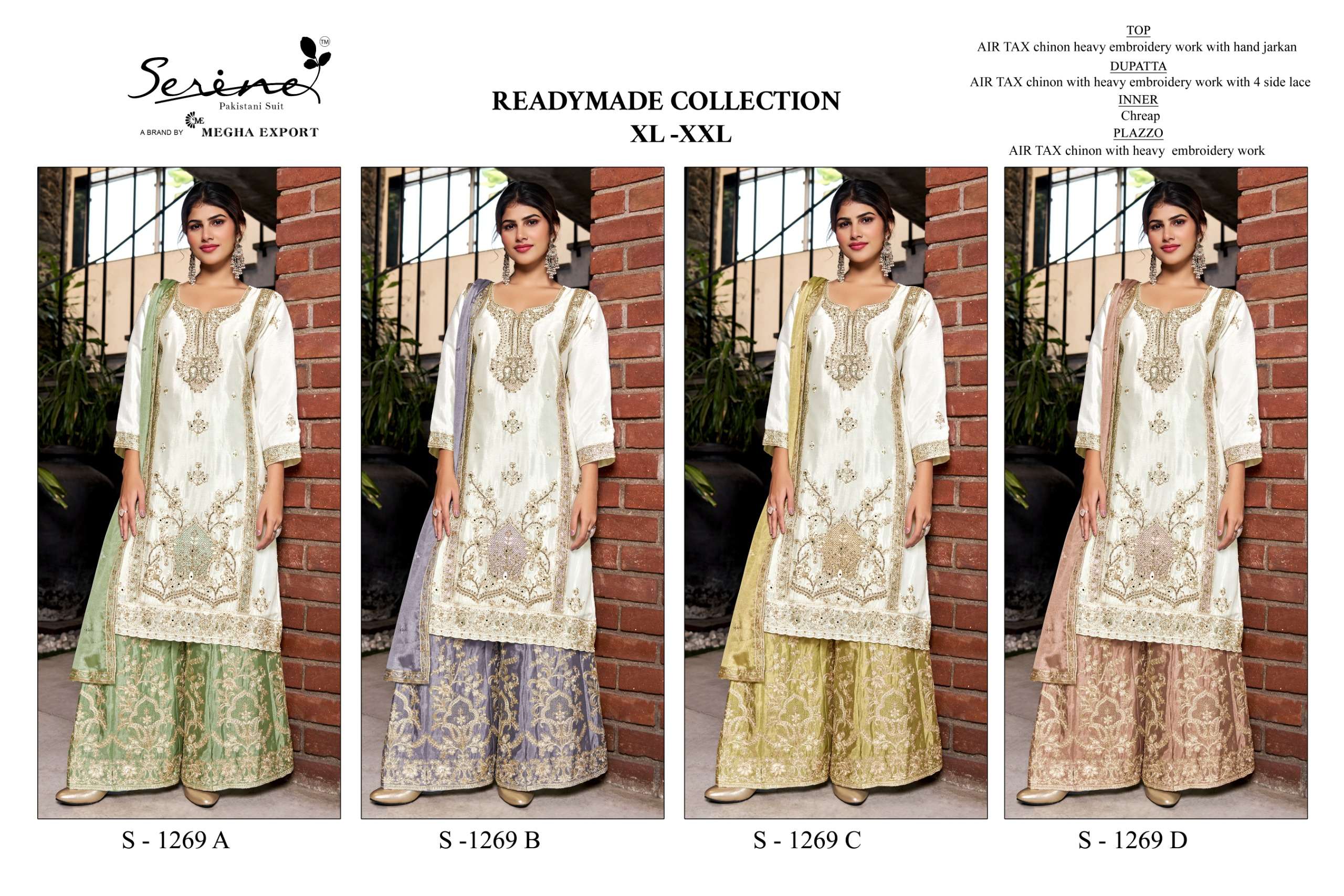 SERINE S 1269 HEAVY EMBROIDERED DESIGNER READY MADE PAKISTANI SUIT