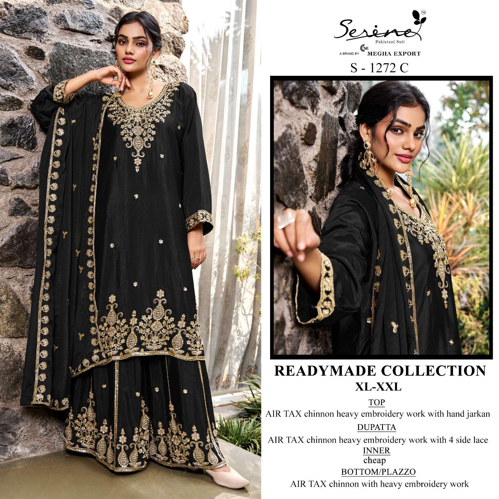 SERINE S 1272 CHINON HEAVY EMBROIDERY DESIGNER PAKISTANI SUIT