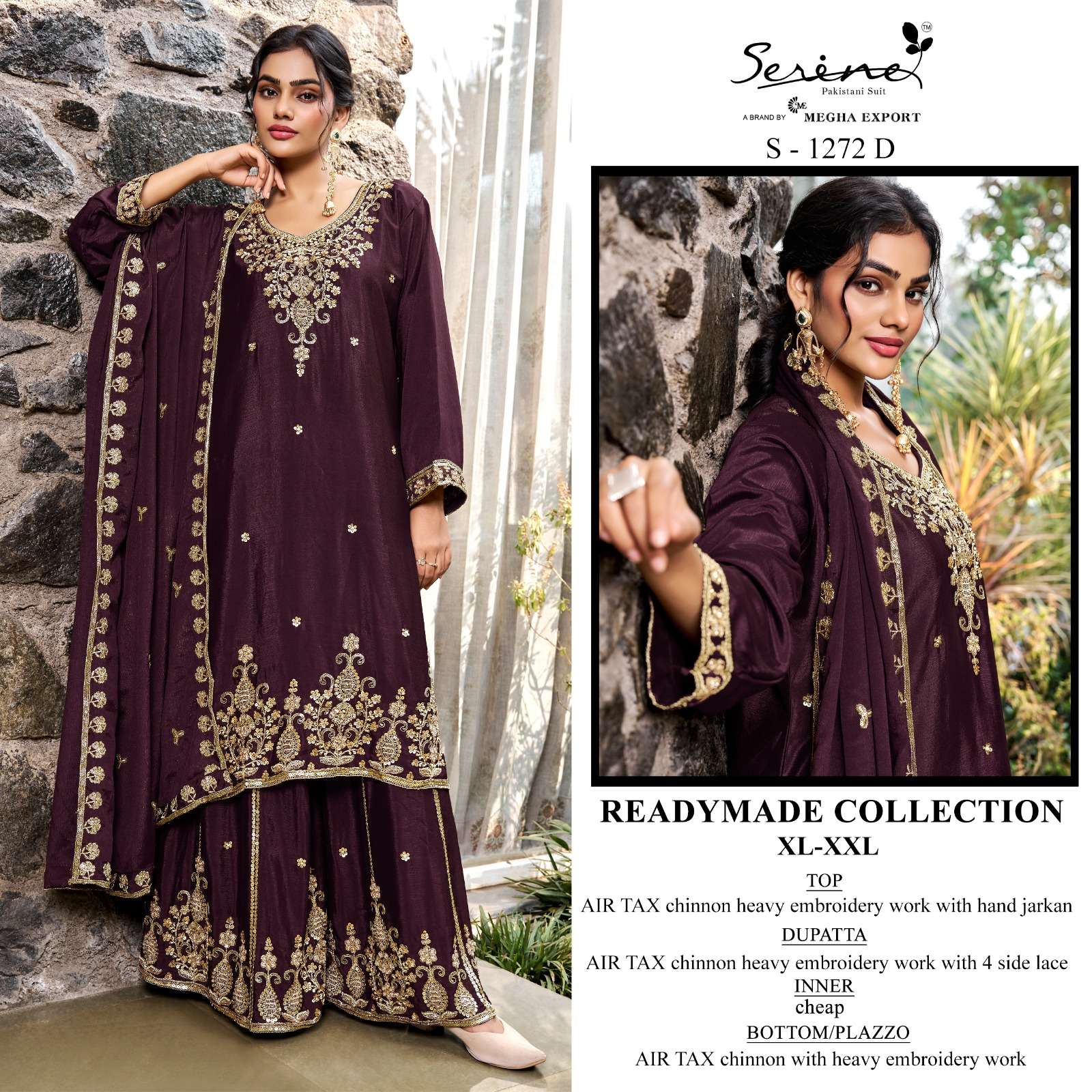 SERINE S 1272 CHINON HEAVY EMBROIDERY DESIGNER PAKISTANI SUIT