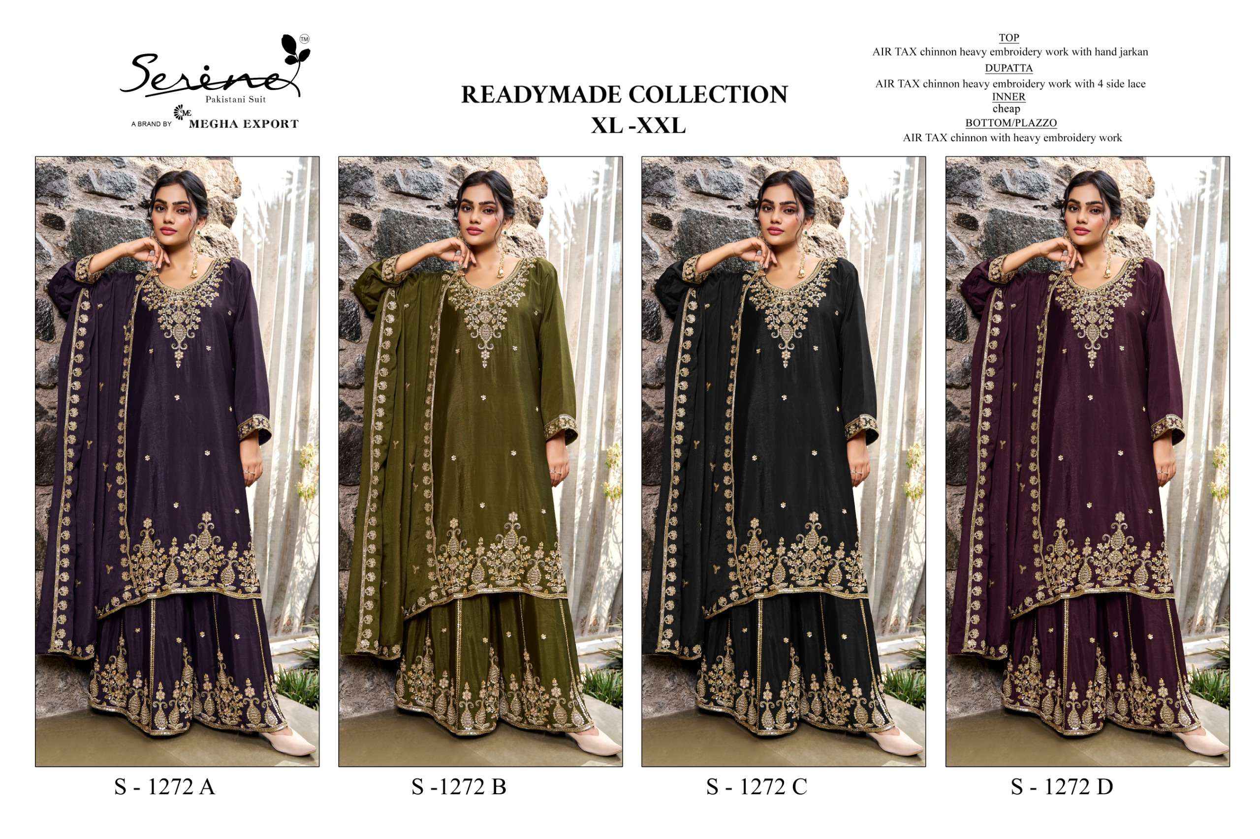 SERINE S 1272 CHINON HEAVY EMBROIDERY DESIGNER PAKISTANI SUIT