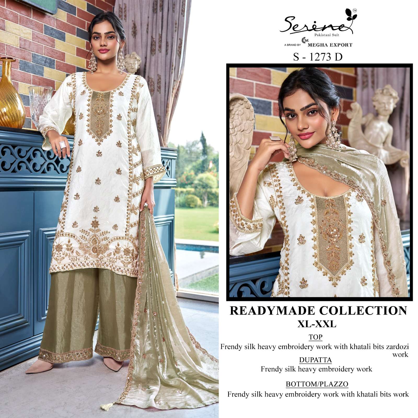 SERINE S 1273 SILK HEAVY EMBROIDERY DESIGNER WEDDING WEAR PAKISTANI SUIT