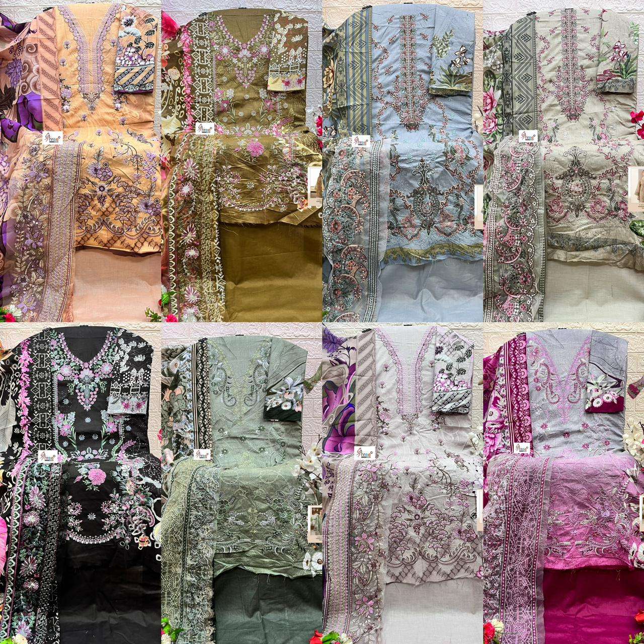 SHREE FABS CHEVRON PREMIUM COLLECTION VOL 14 COTTON EMBROIDERY WORK SALWAR KAMEEZ