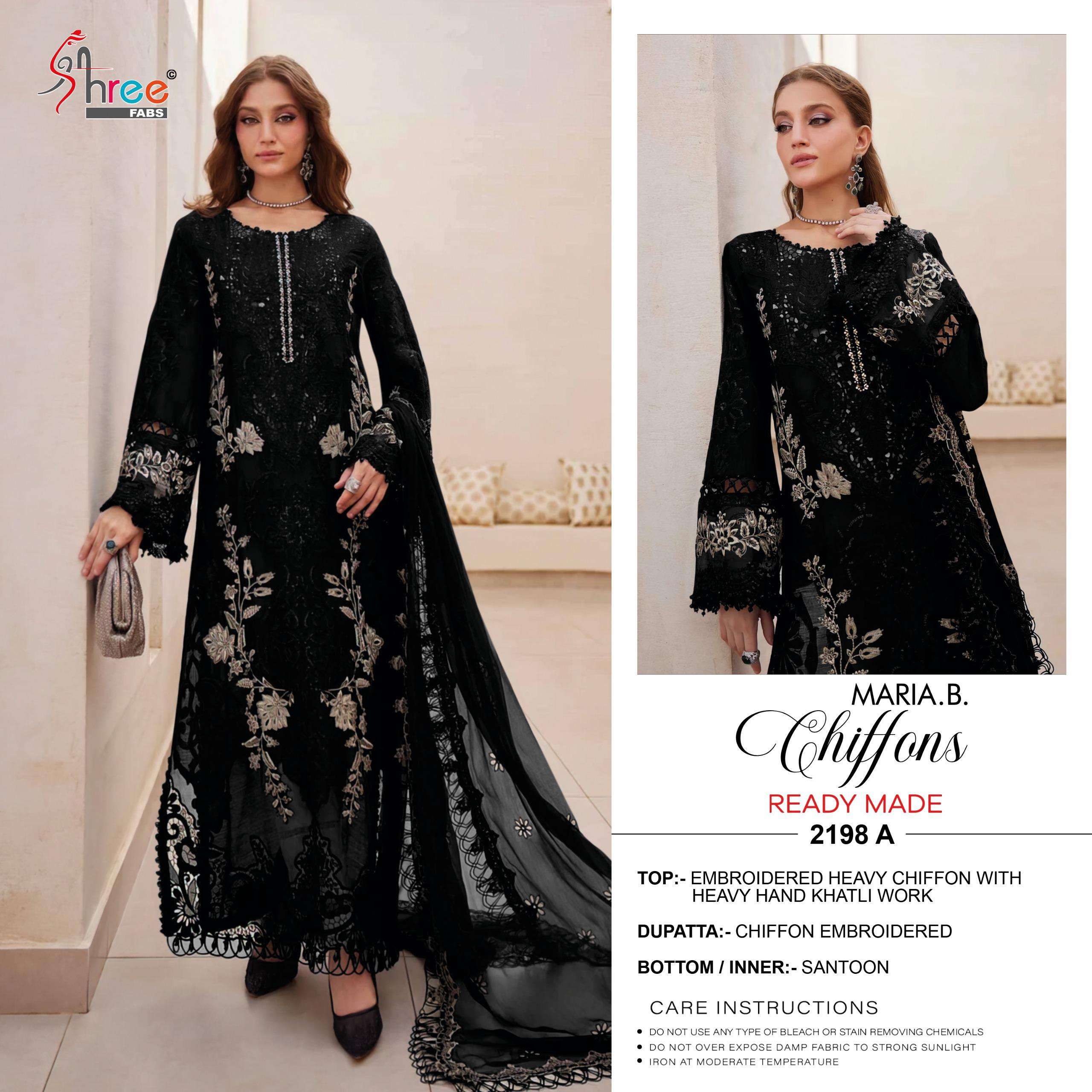 SHREE FABS D NO 2198 HEAVY EMBROIDERED DESIGNER READY MADE PAKISTANI SUIT