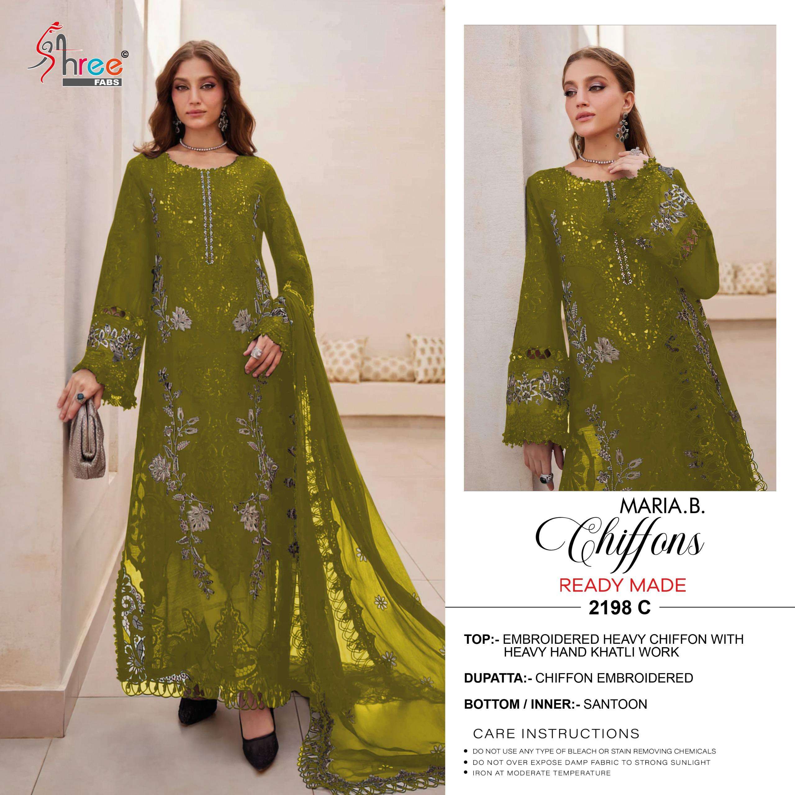 SHREE FABS D NO 2198 HEAVY EMBROIDERED DESIGNER READY MADE PAKISTANI SUIT