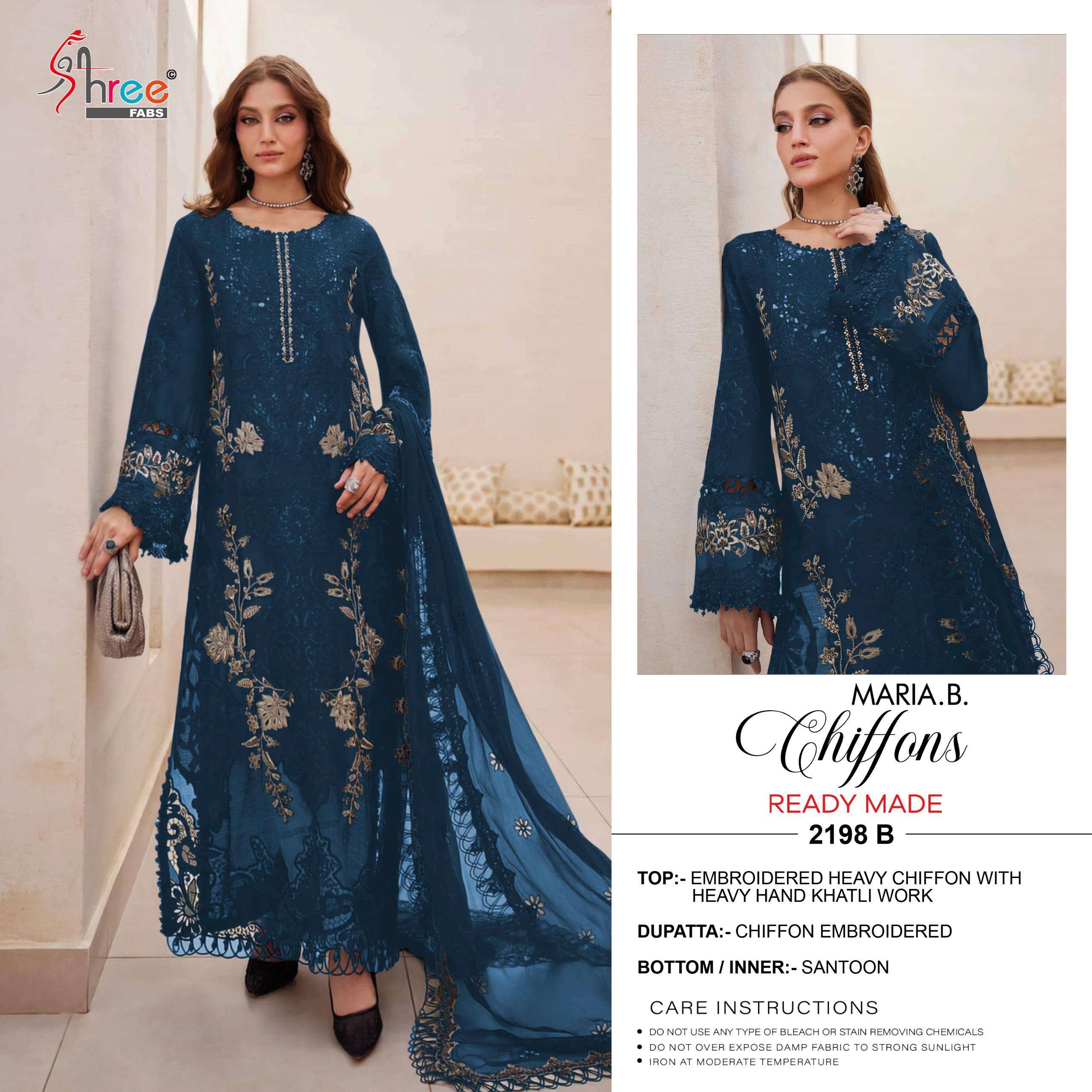 SHREE FABS D NO 2198 HEAVY EMBROIDERED DESIGNER READY MADE PAKISTANI SUIT