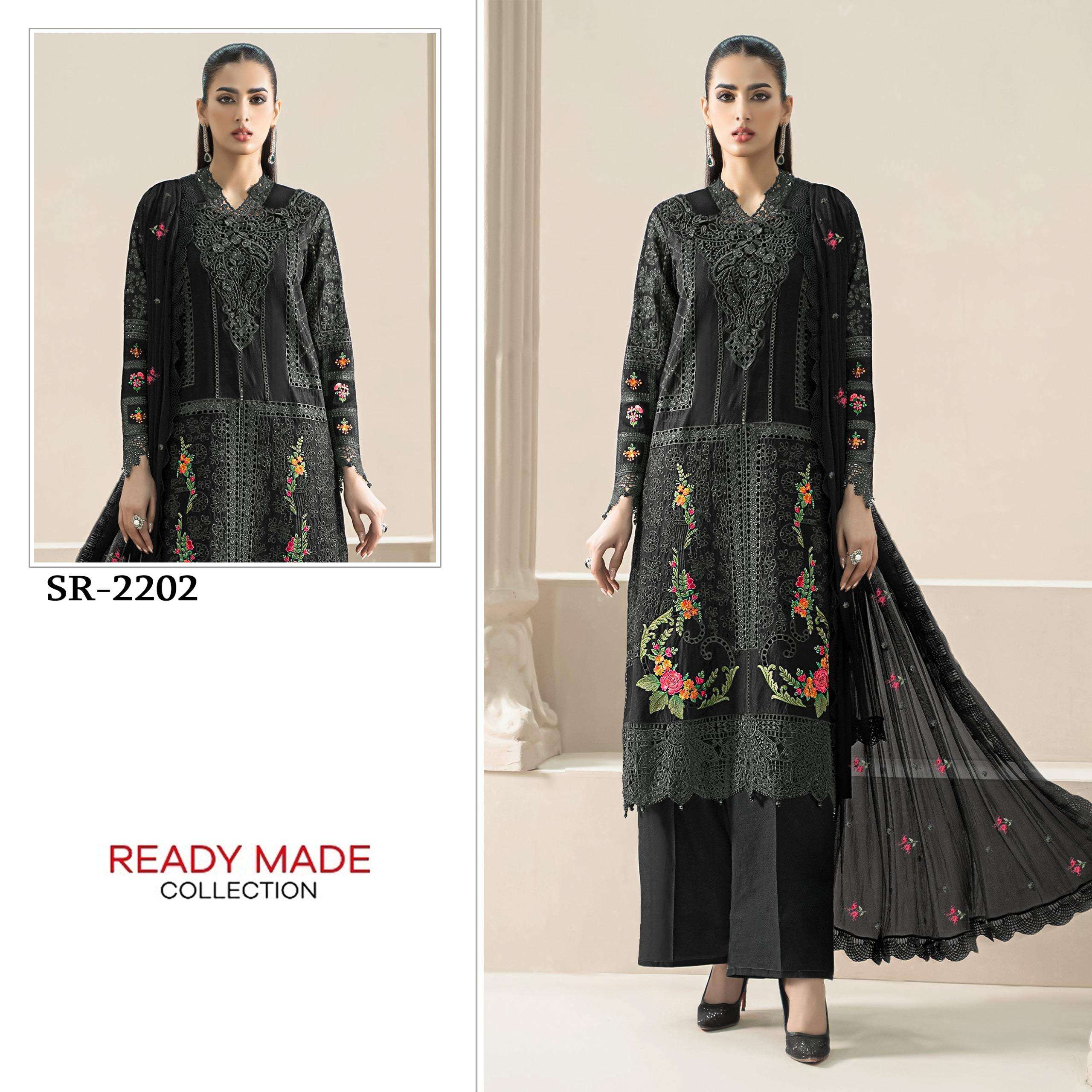 SHREE FABS D NO 2202 CHIFFON HEAVY EMBROIDERED DESIGNER READY MADE SUIT