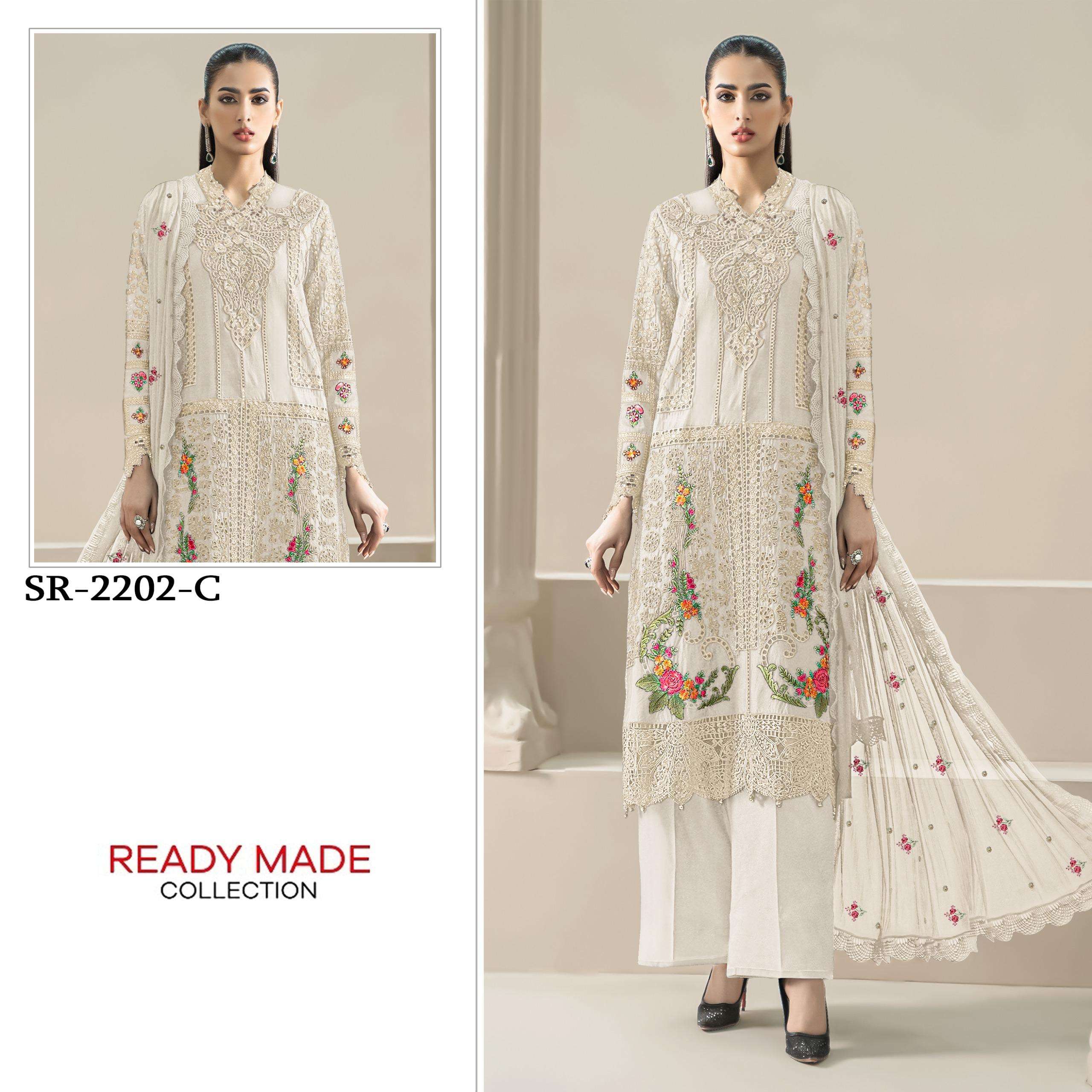 SHREE FABS D NO 2202 CHIFFON HEAVY EMBROIDERED DESIGNER READY MADE SUIT