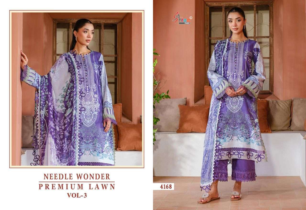 SHREE FABS NEEDLE WONDER LAWN COLLECTION VOL 3 COTTON EMBROIDERY WORK SALWAR KAMEEZ 