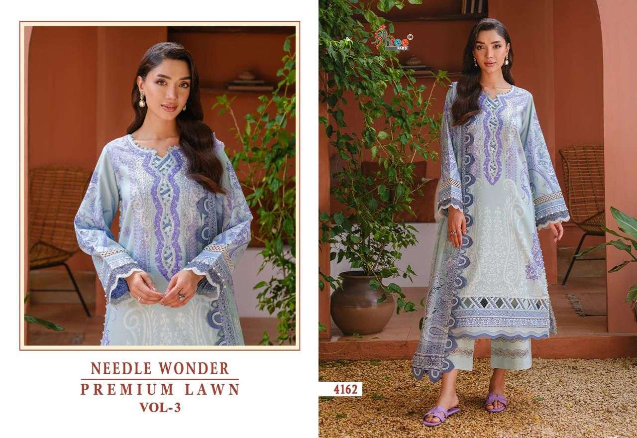 SHREE FABS NEEDLE WONDER LAWN COLLECTION VOL 3 COTTON EMBROIDERY WORK SALWAR KAMEEZ 