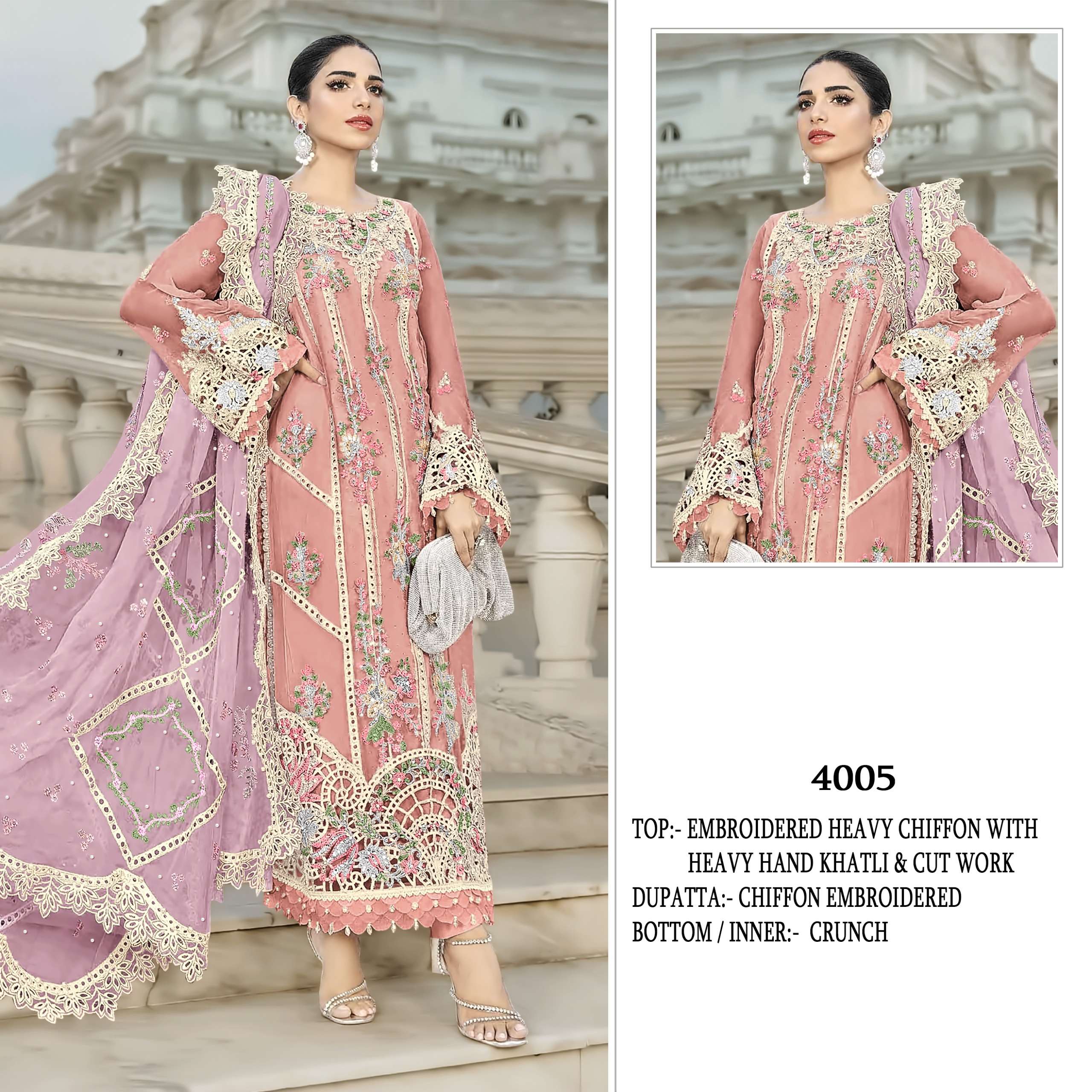SHREE FABS SF 4005 CHIFFON HEAVY EMBROIDERED DESIGNER PAKISTANI SUIT