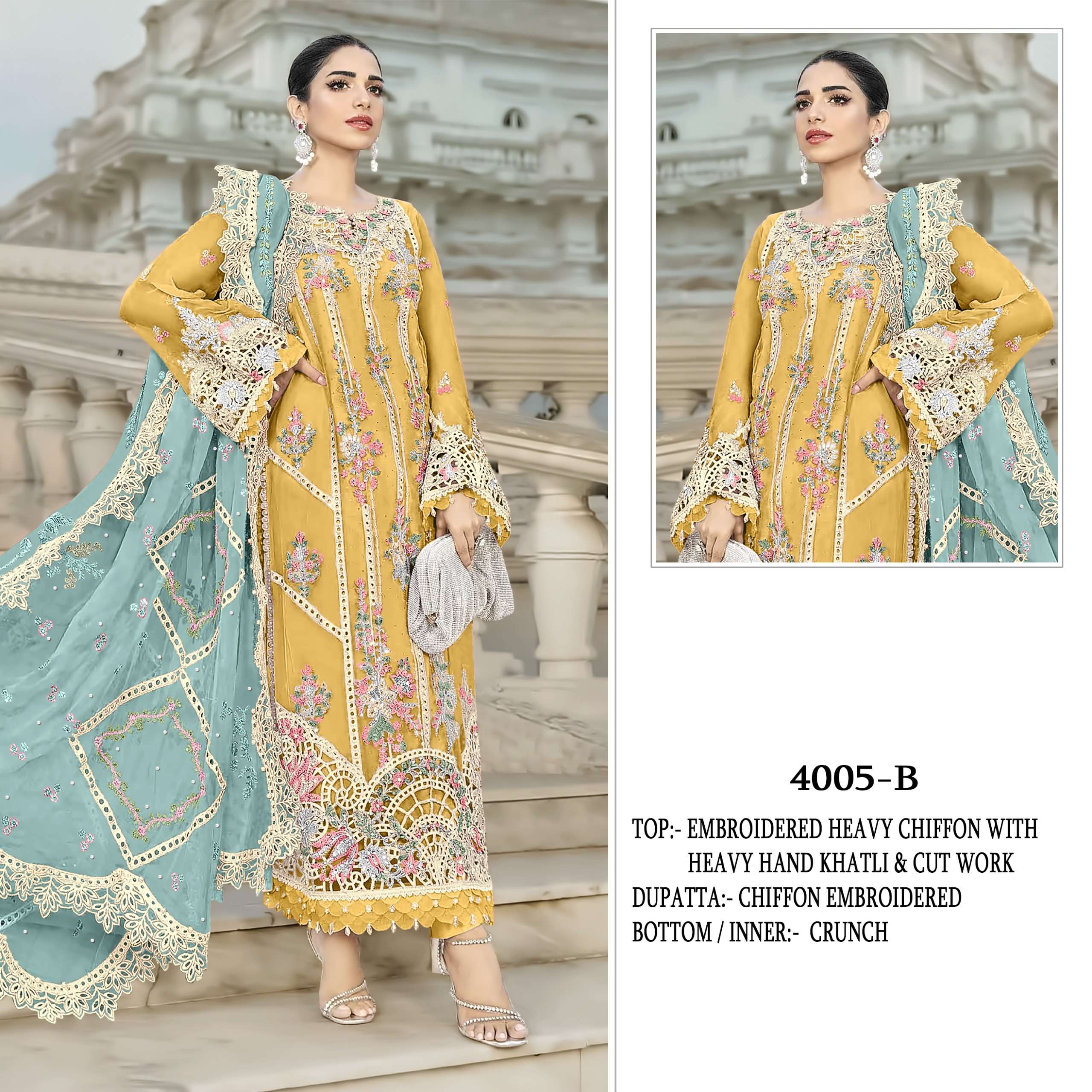 SHREE FABS SF 4005 CHIFFON HEAVY EMBROIDERED DESIGNER PAKISTANI SUIT