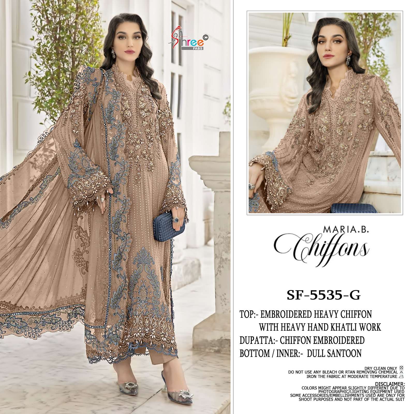 SHREE FABS SF 5535 DEFG CHIFFON HEAVY EMBROIDERED DESIGNER PAKISTANI SUIT