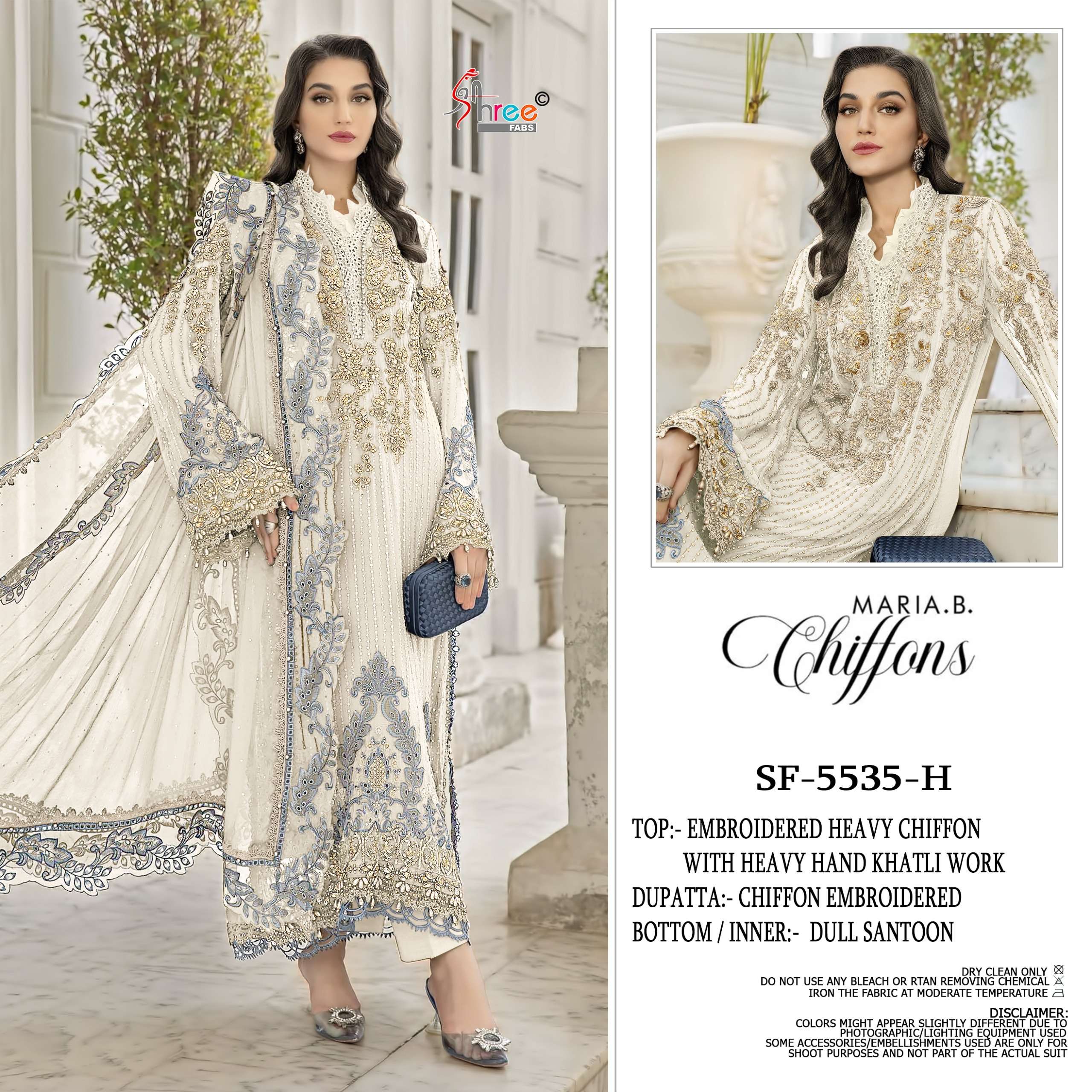SHREE FABS SF 5535 DEFG CHIFFON HEAVY EMBROIDERED DESIGNER PAKISTANI SUIT