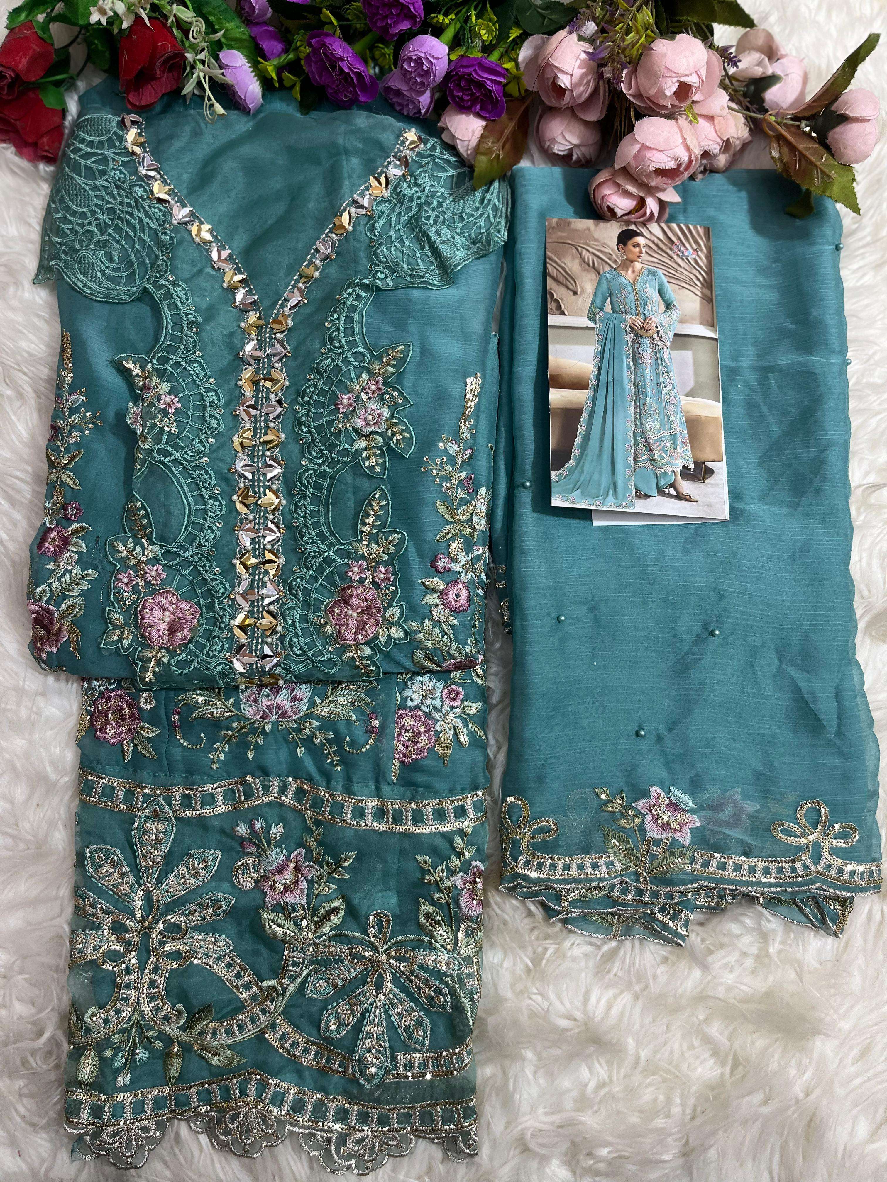SHREE FABS SF 5538 PQRS CHIFFON HEAVY EMBROIDERY DESIGNER WEDDING WEAR PAKISTANI SUIT