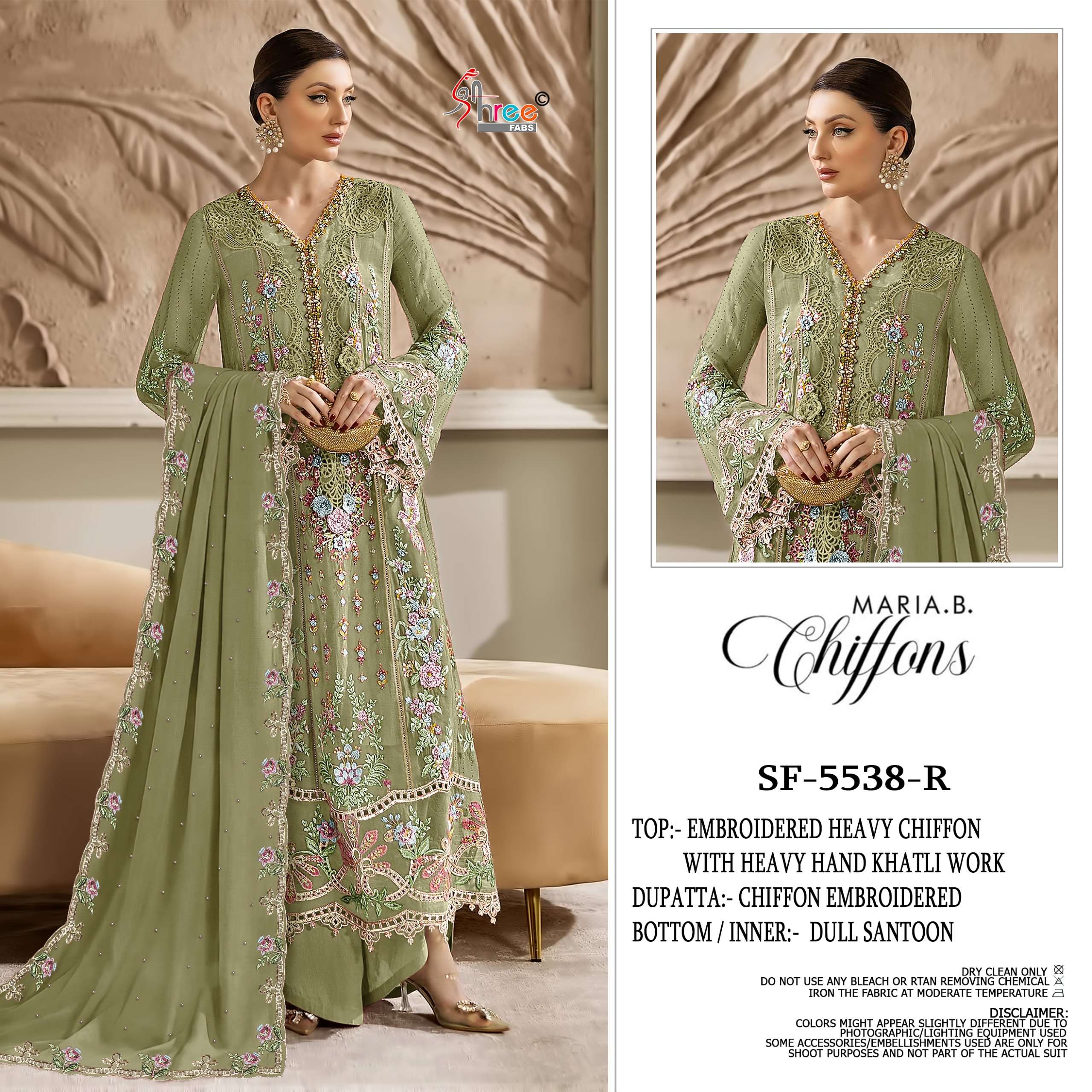 SHREE FABS SF 5538 PQRS CHIFFON HEAVY EMBROIDERY DESIGNER WEDDING WEAR PAKISTANI SUIT