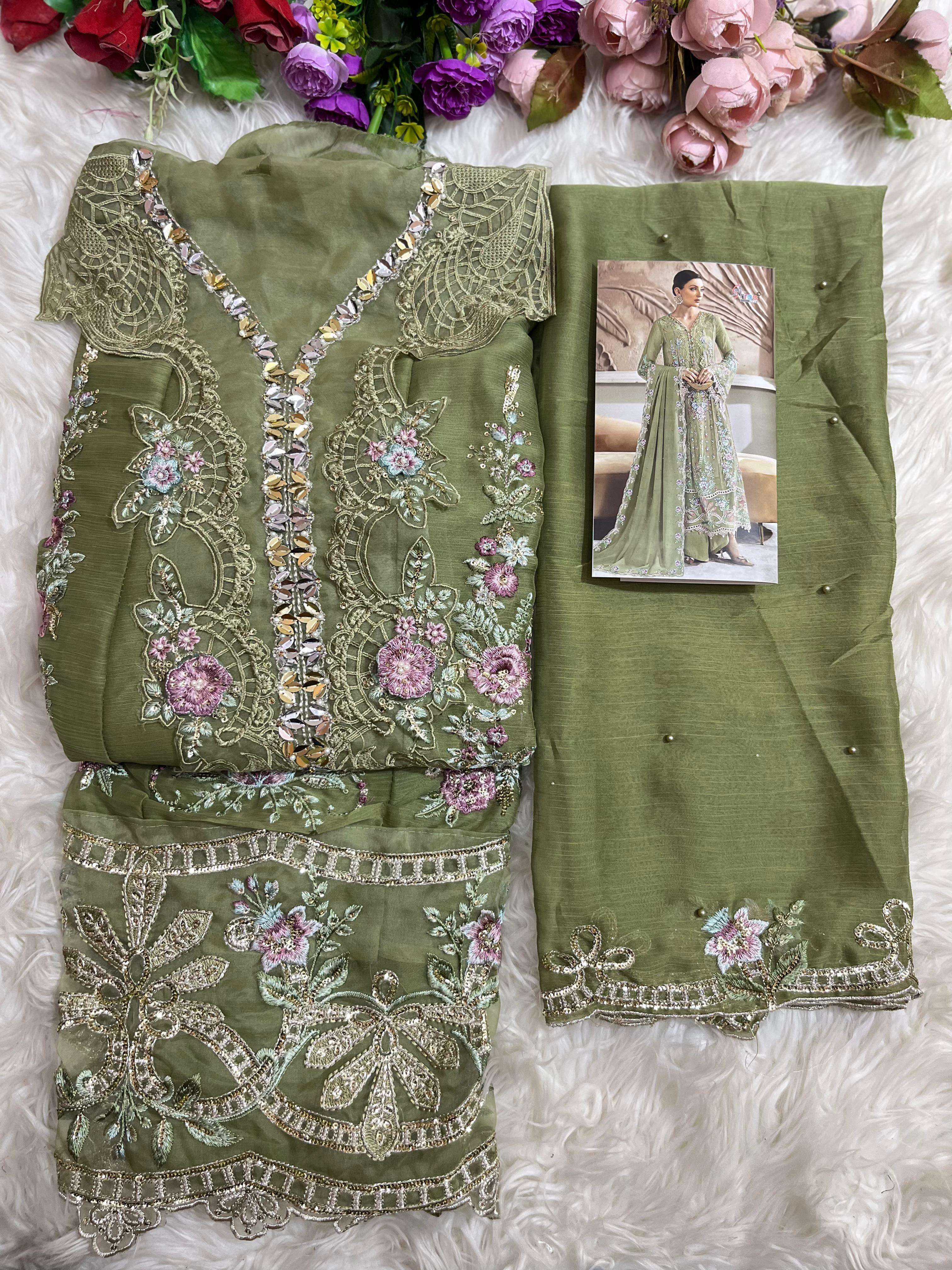 SHREE FABS SF 5538 PQRS CHIFFON HEAVY EMBROIDERY DESIGNER WEDDING WEAR PAKISTANI SUIT