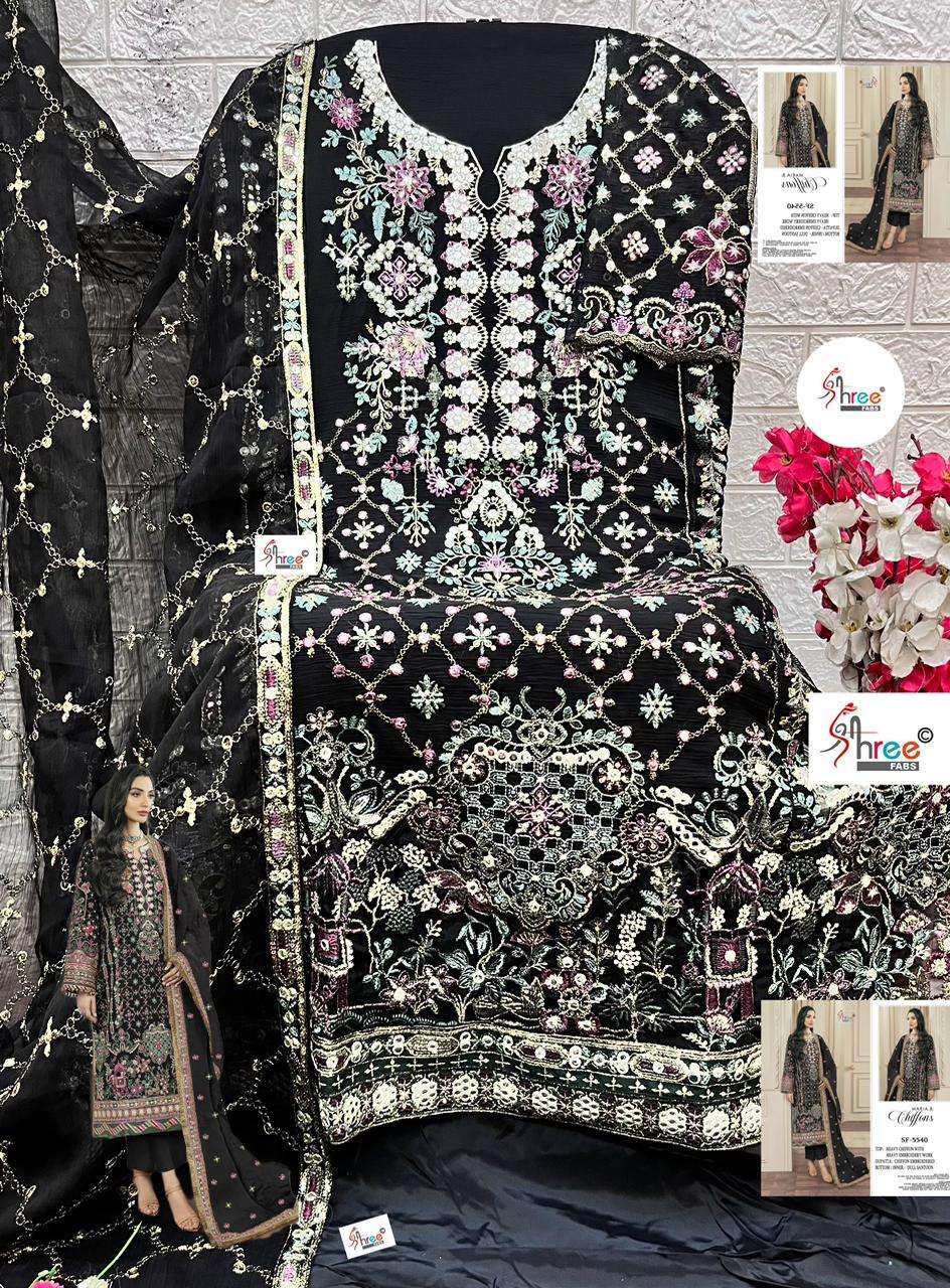 SHREE FABS SF 5540 CHIFFON HEAVY EMBROIDERED DESIGNER WEDDING WEAR PAKISTANI SUIT