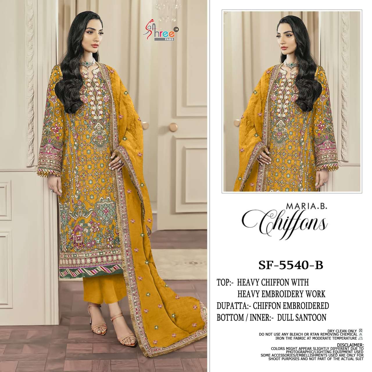 SHREE FABS SF 5540 CHIFFON HEAVY EMBROIDERED DESIGNER WEDDING WEAR PAKISTANI SUIT