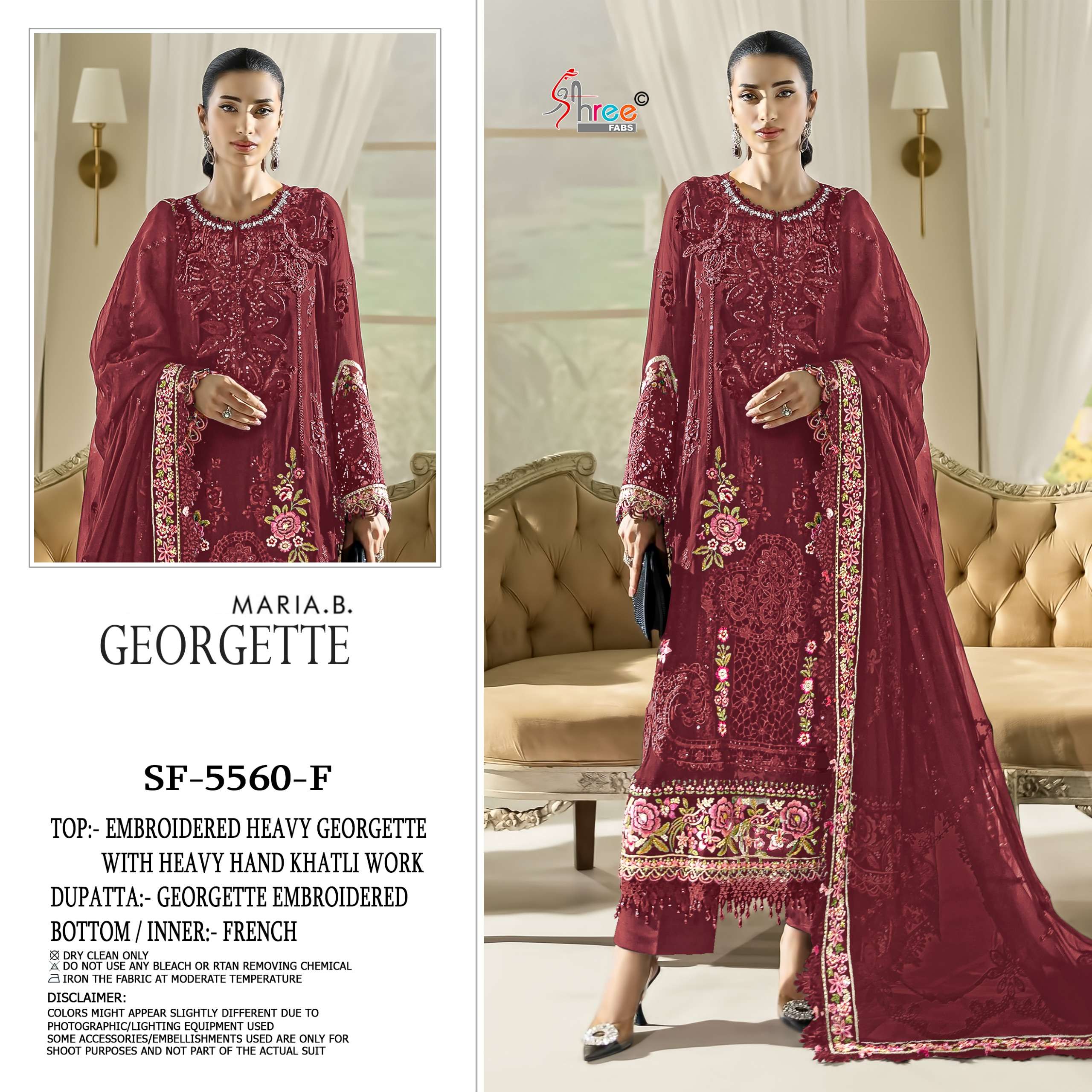 SHREE FABS SF 5560 GEORGETTE HEAVY EMBROIDERED DESIGNER PAKISTANI SUIT