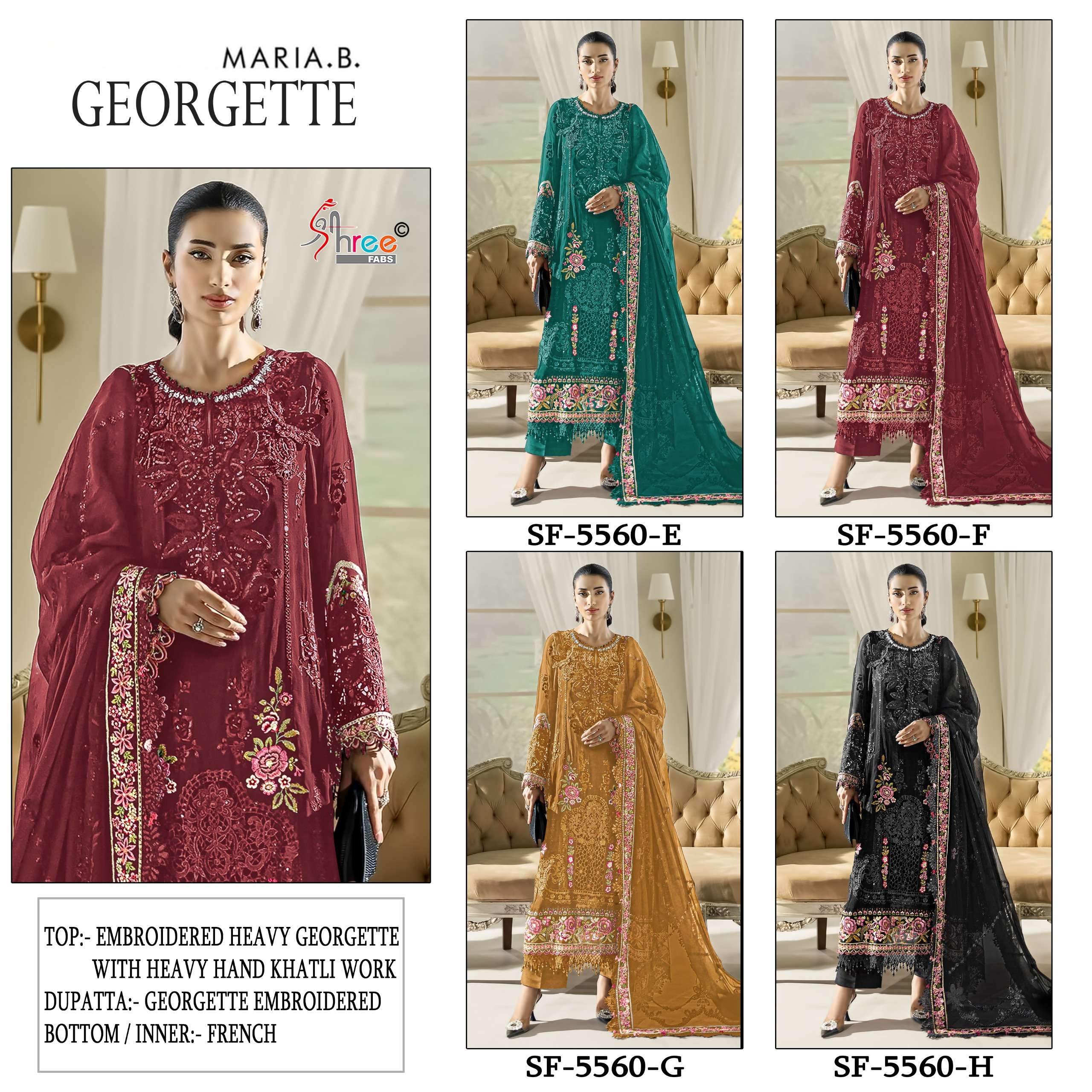 SHREE FABS SF 5560 GEORGETTE HEAVY EMBROIDERED DESIGNER PAKISTANI SUIT
