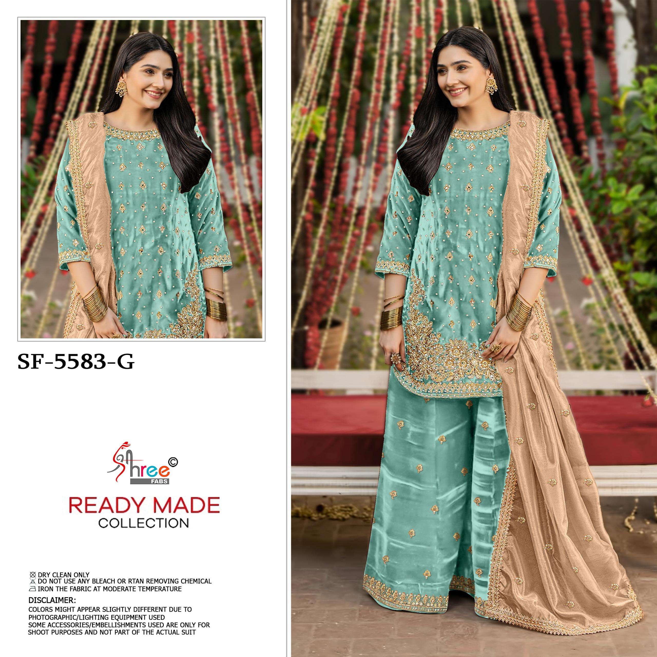 SHREE FABS SF 5583 JIMMY SILK EMBROIDERED DESIGNER READY MADE SUIT