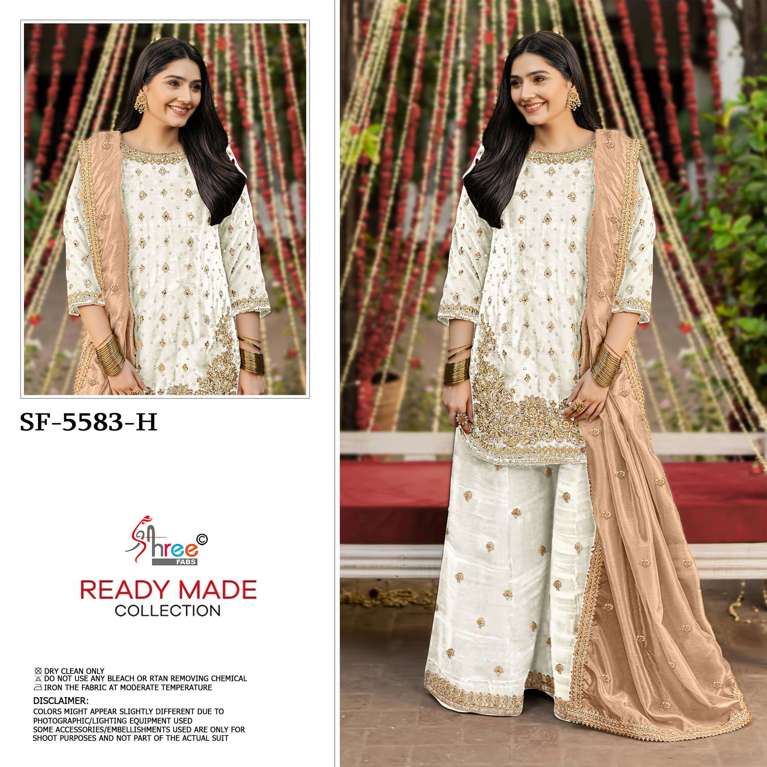 SHREE FABS SF 5583 JIMMY SILK EMBROIDERED DESIGNER READY MADE SUIT