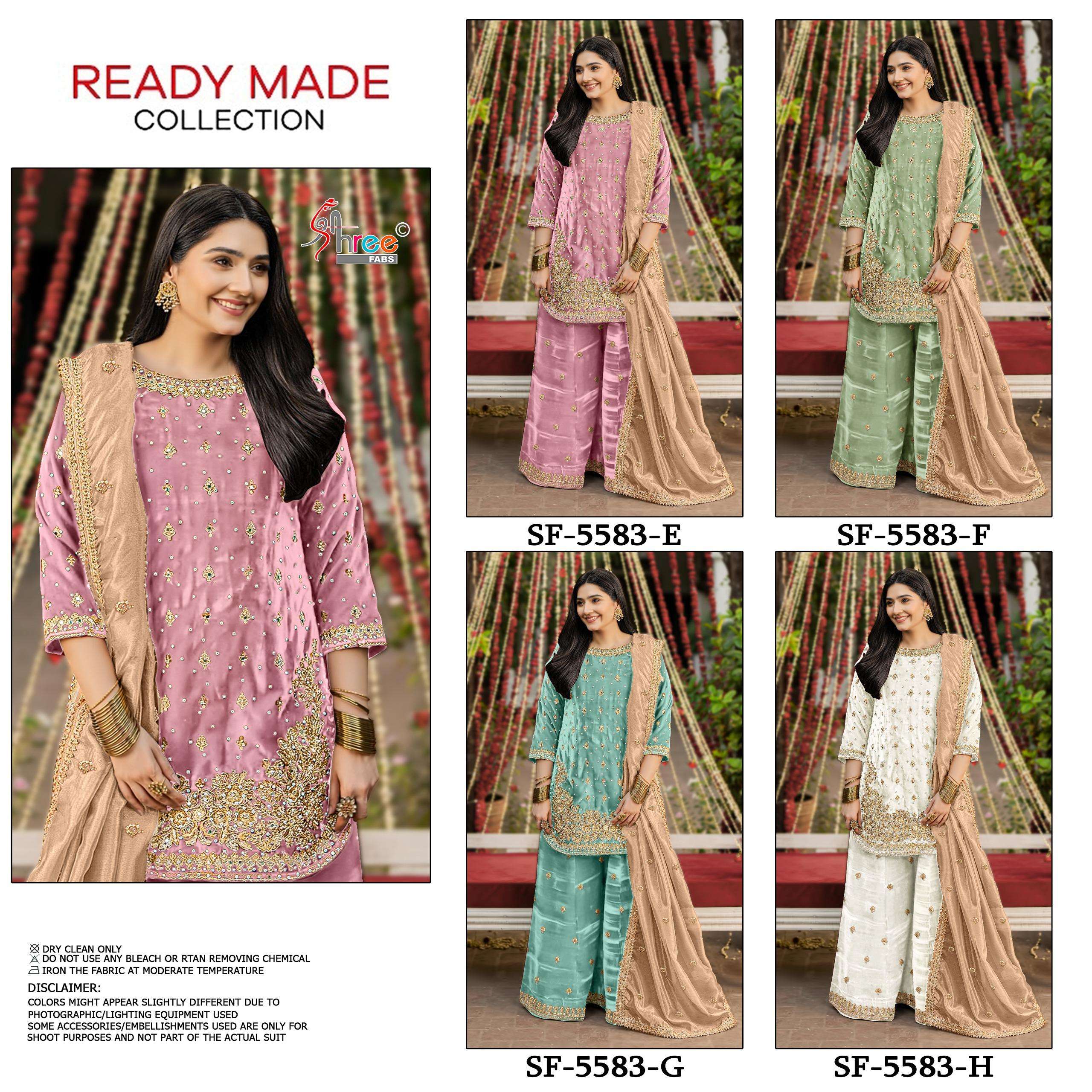 SHREE FABS SF 5583 JIMMY SILK EMBROIDERED DESIGNER READY MADE SUIT