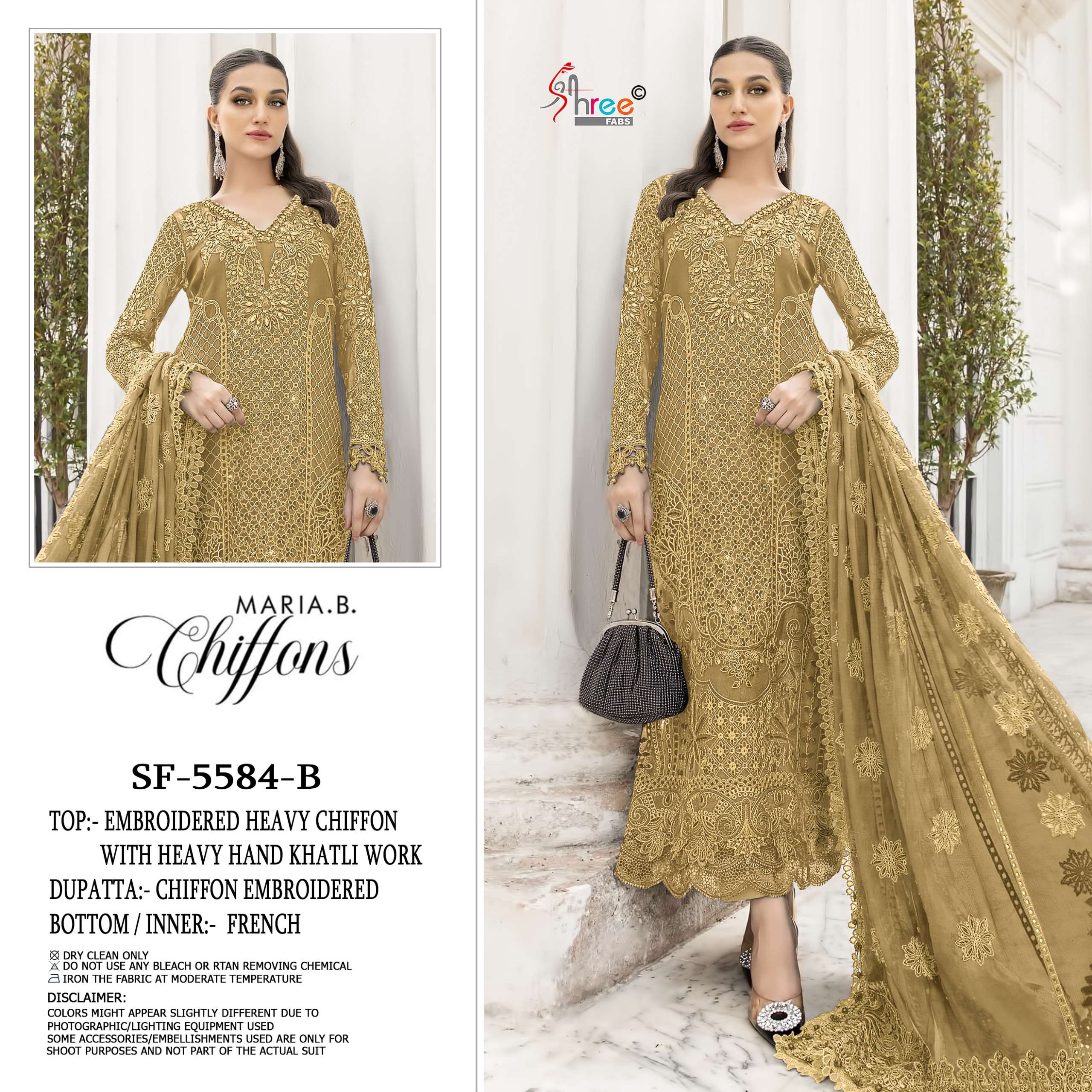 SHREE FABS SF 5584 CHIFFON HEAVY EMBROIDERED DESIGNER WEDDING WEAR PAKISTANI SUIT