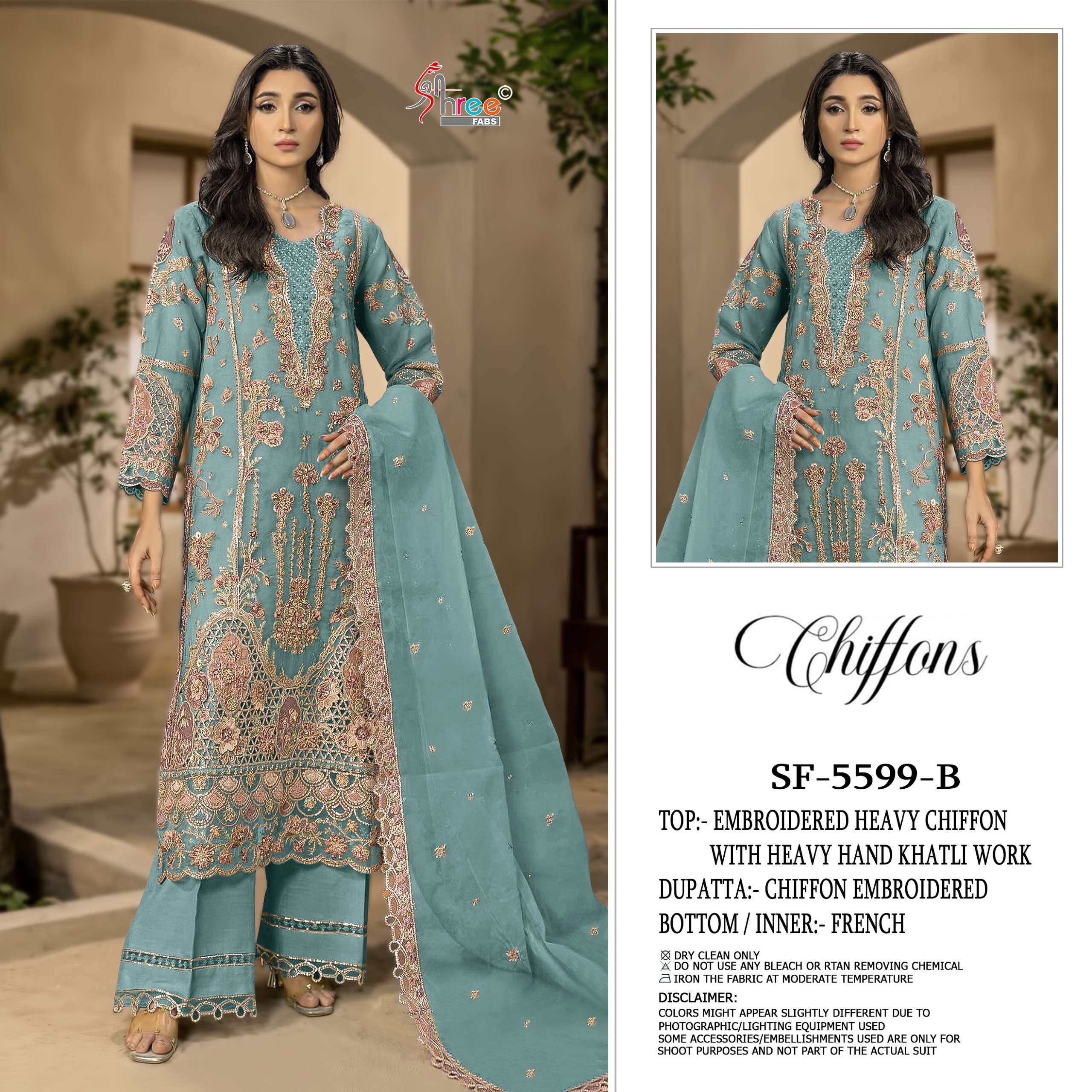 SHREE FABS SF 5599 CHIFFON HEAVY EMBROIDERED DESIGNER PAKISTANI SUIT