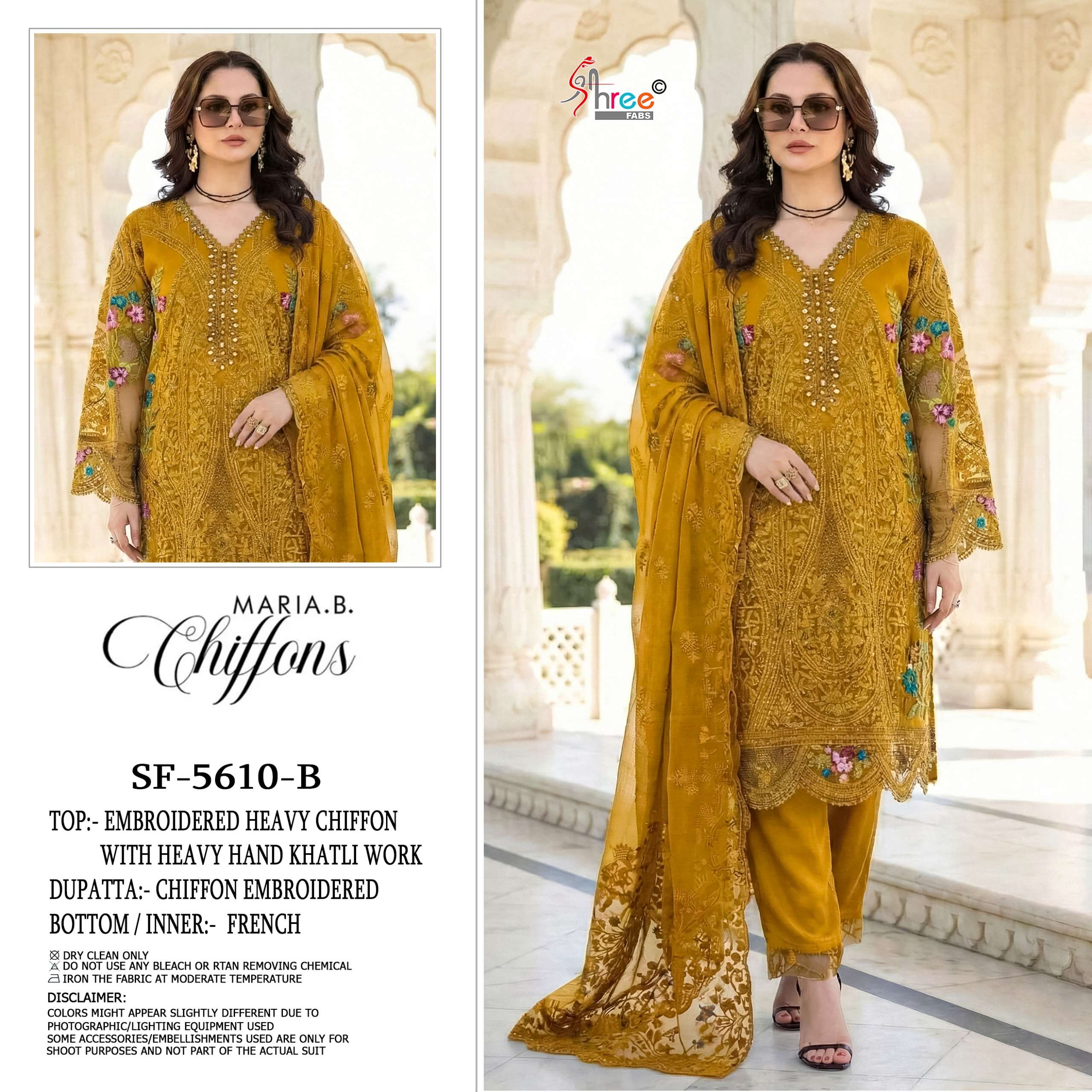 SHREE FABS SF 5610 CHIFFON HEAVY EMBROIDERED DESIGNER PAKISTANI SUIT 