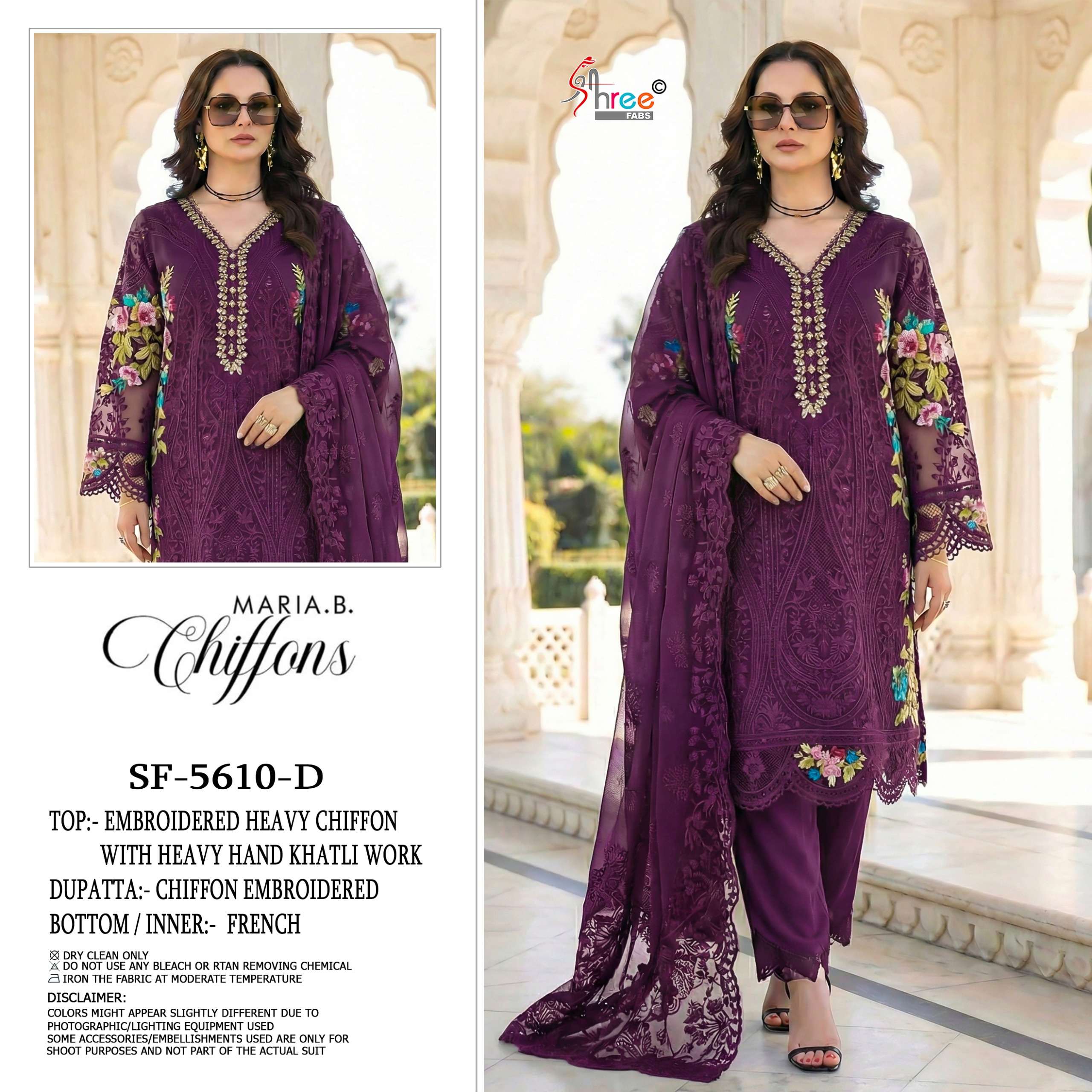 SHREE FABS SF 5610 CHIFFON HEAVY EMBROIDERED DESIGNER PAKISTANI SUIT 