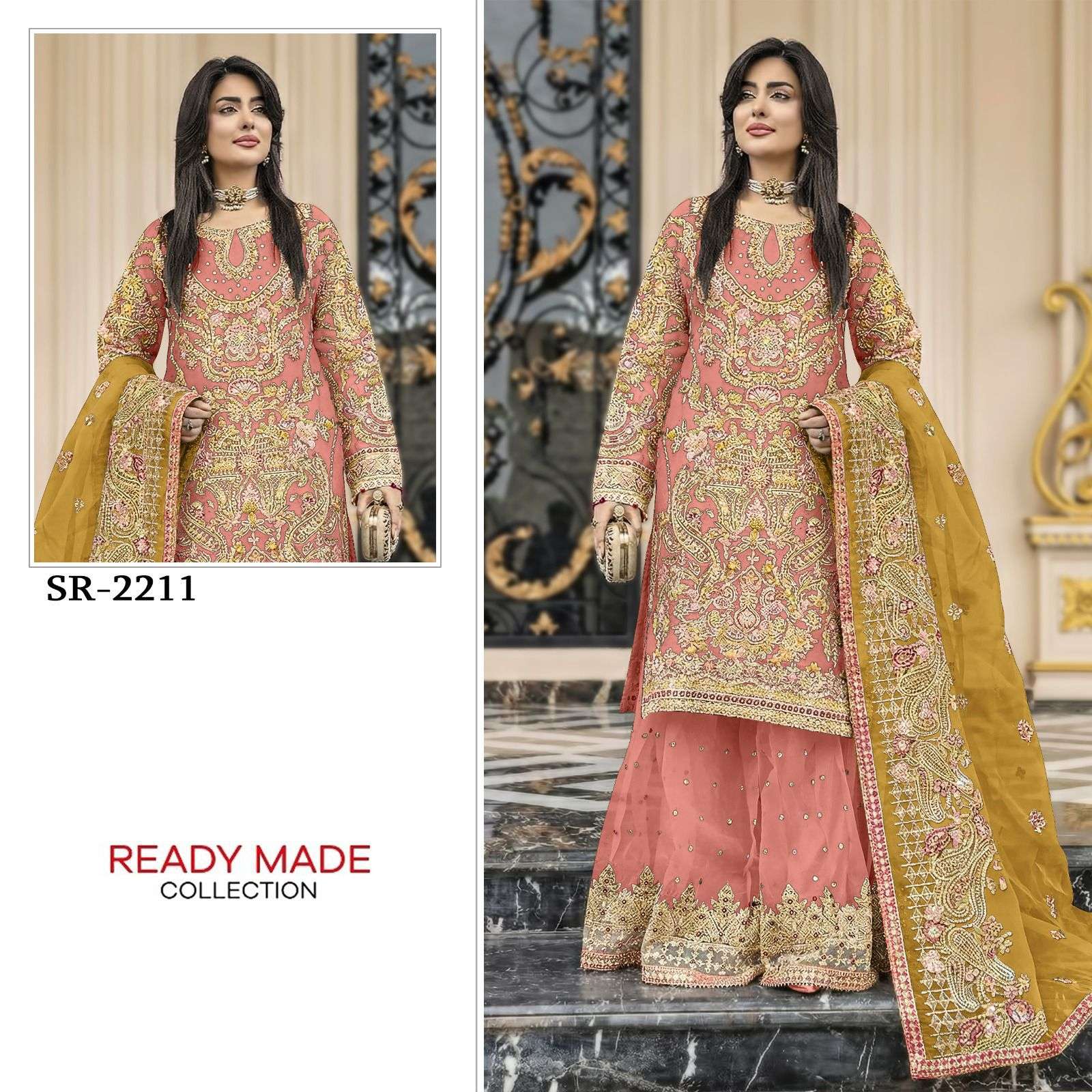 SHREE FABS SR 2211 CHIFFON HEAVY EMBROIDERED DESIGNER WEDDING WEAR PAKISTANI SUIT