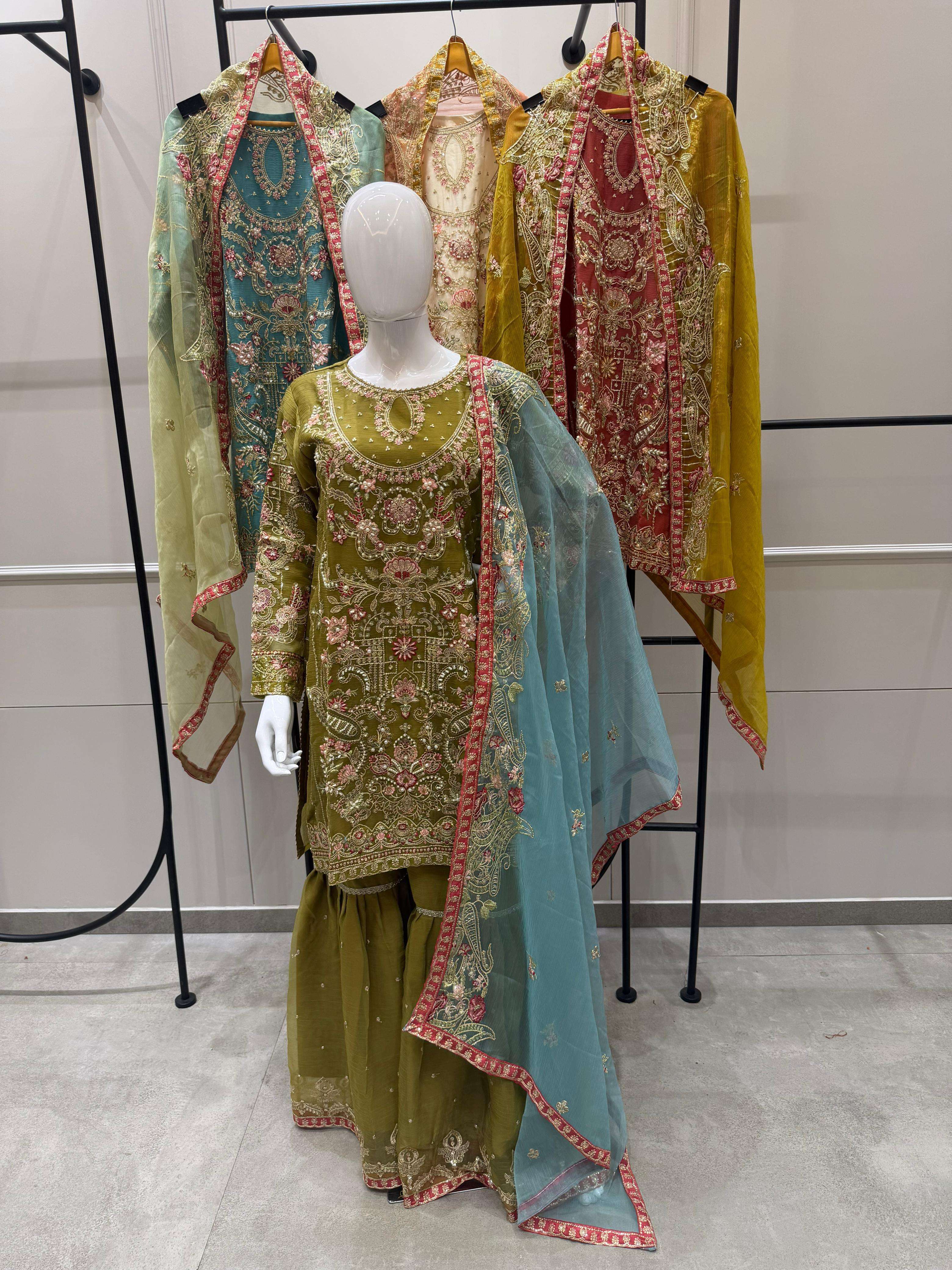 SHREE FABS SR 2211 CHIFFON HEAVY EMBROIDERED DESIGNER WEDDING WEAR PAKISTANI SUIT