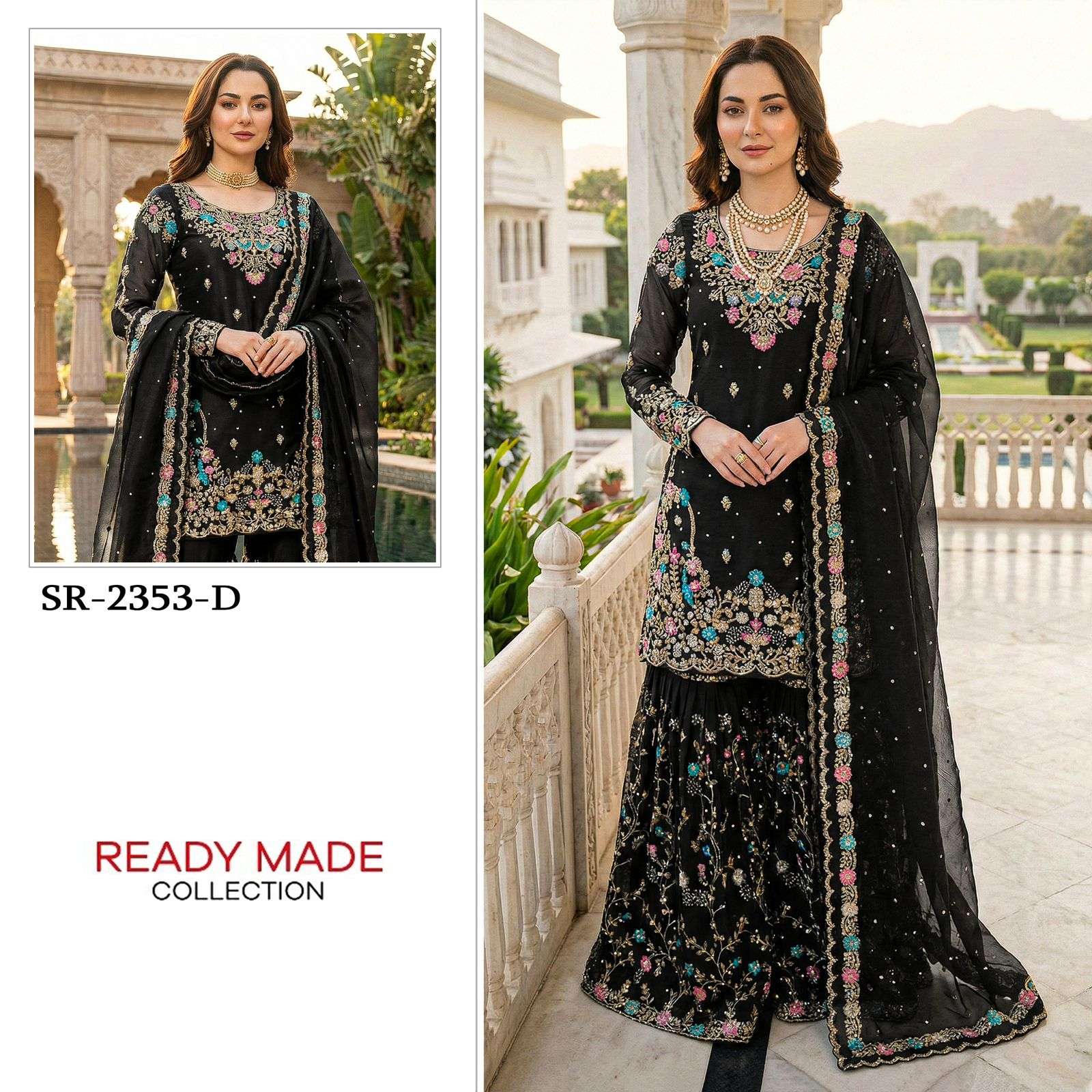 SHREE FABS SR 2353 SILK DESIGNER WEDDING WEAR SHARARA SUIT