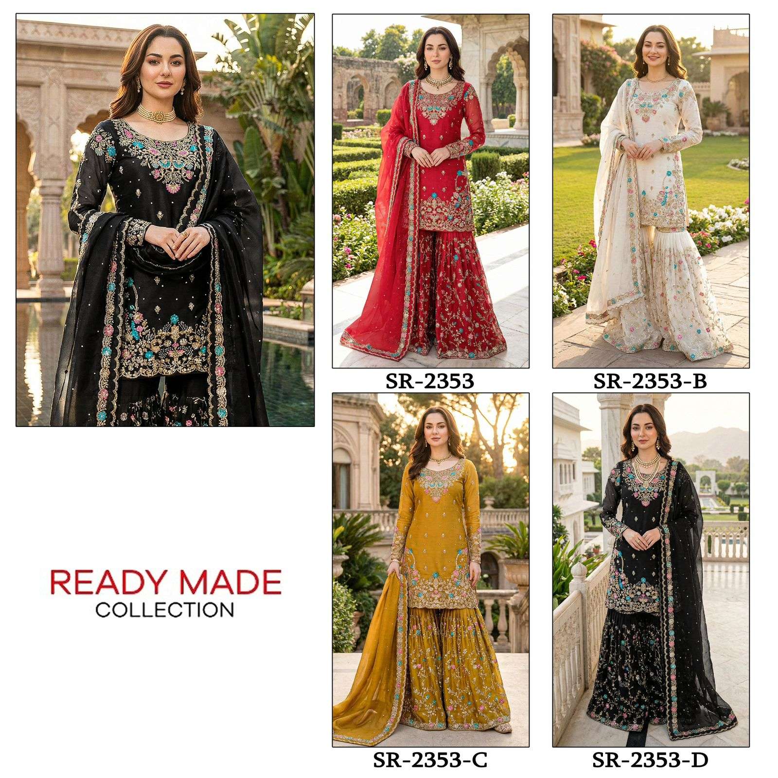 SHREE FABS SR 2353 SILK DESIGNER WEDDING WEAR SHARARA SUIT