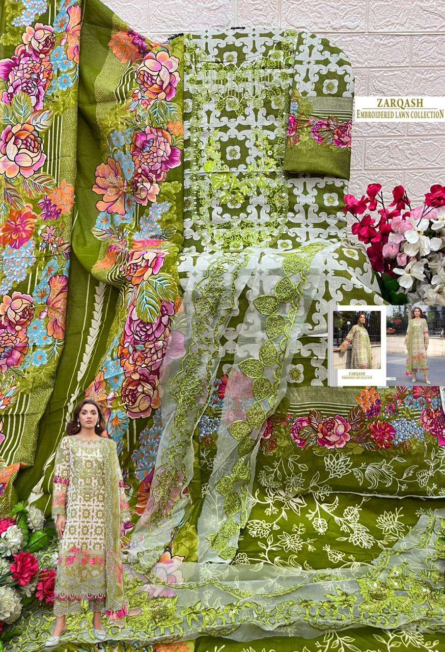 SHREE FABS ZARQASH  EMBRODERD LAWN COLLECTION PAKISTANI SALWAR KAMEEZ 