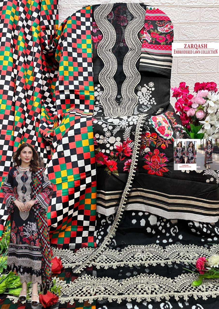 SHREE FABS ZARQASH  EMBRODERD LAWN COLLECTION PAKISTANI SALWAR KAMEEZ 