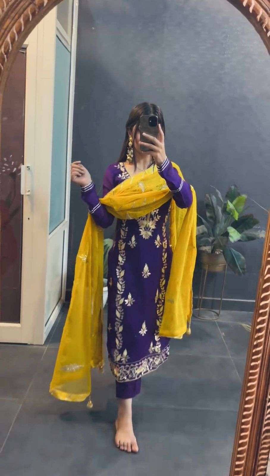 SR 1662 PARTY WEAR LOOK LADIES TOP BOTTOM AND DUPATTA SET 