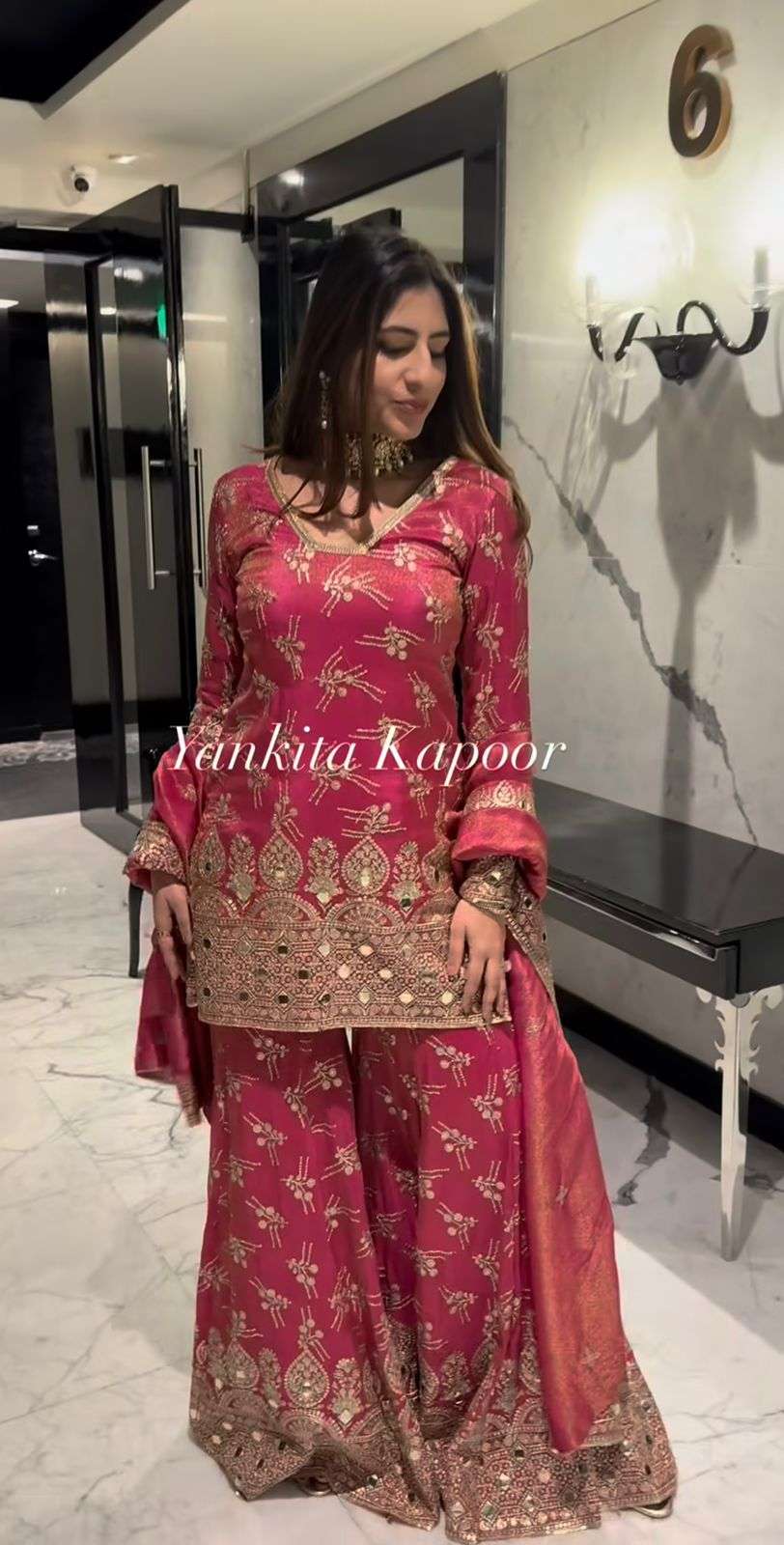 SR 1664 SILK HEAVY EMBROIDERD DESIGNER PARTY WEAR LADIES SHARARA SUIT