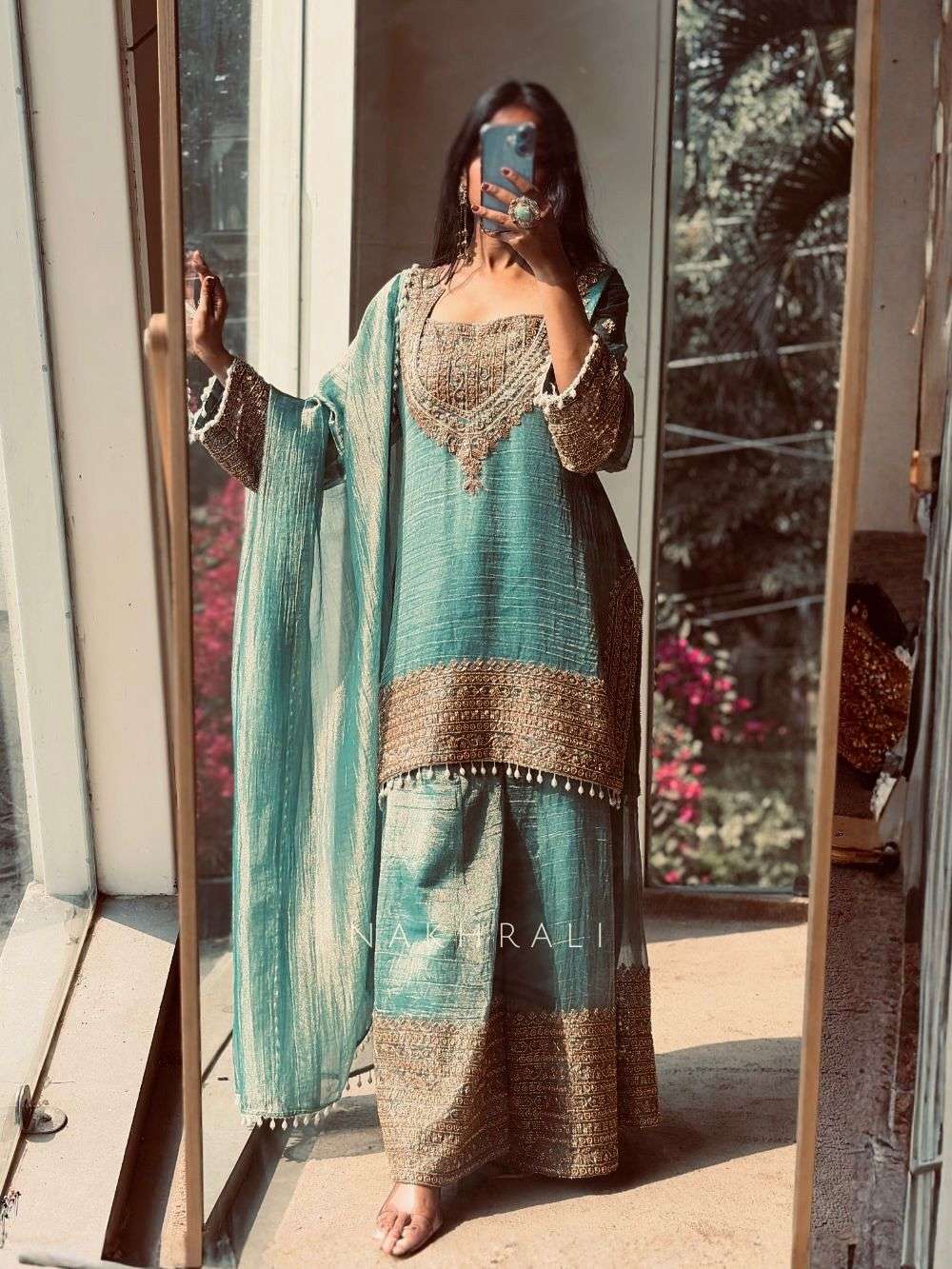 SR 1705 SILK BEAUTIFUL DESIGNER LOOK PARTY WEAR LADIES SHARARA SUIT