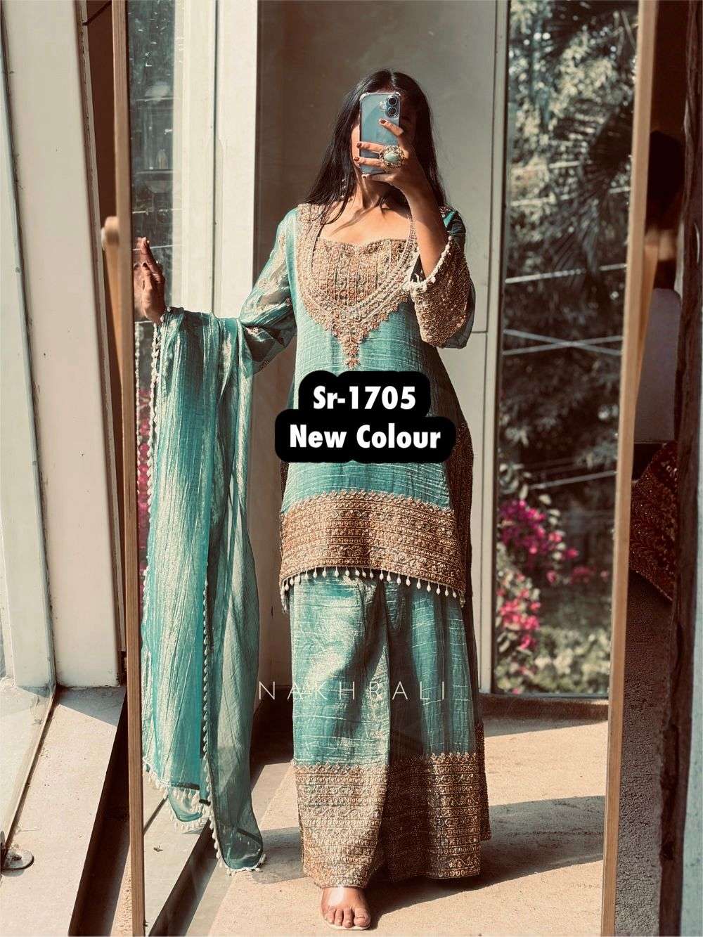 SR 1705 SILK BEAUTIFUL DESIGNER LOOK PARTY WEAR LADIES SHARARA SUIT