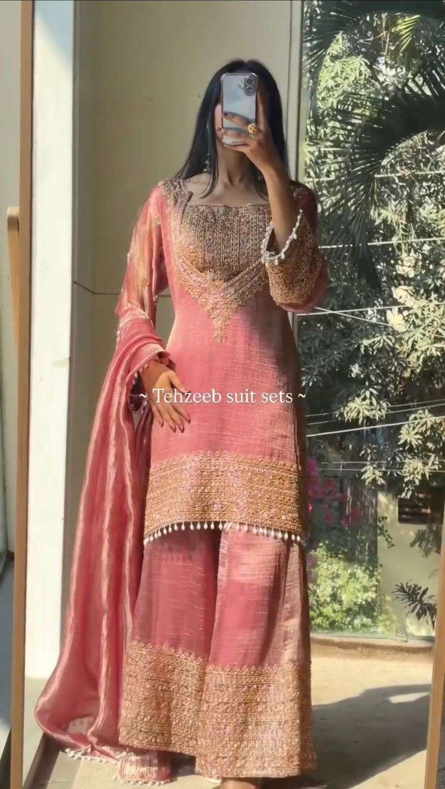 SR 1705 SILK BEAUTIFUL DESIGNER LOOK PARTY WEAR LADIES SHARARA SUIT