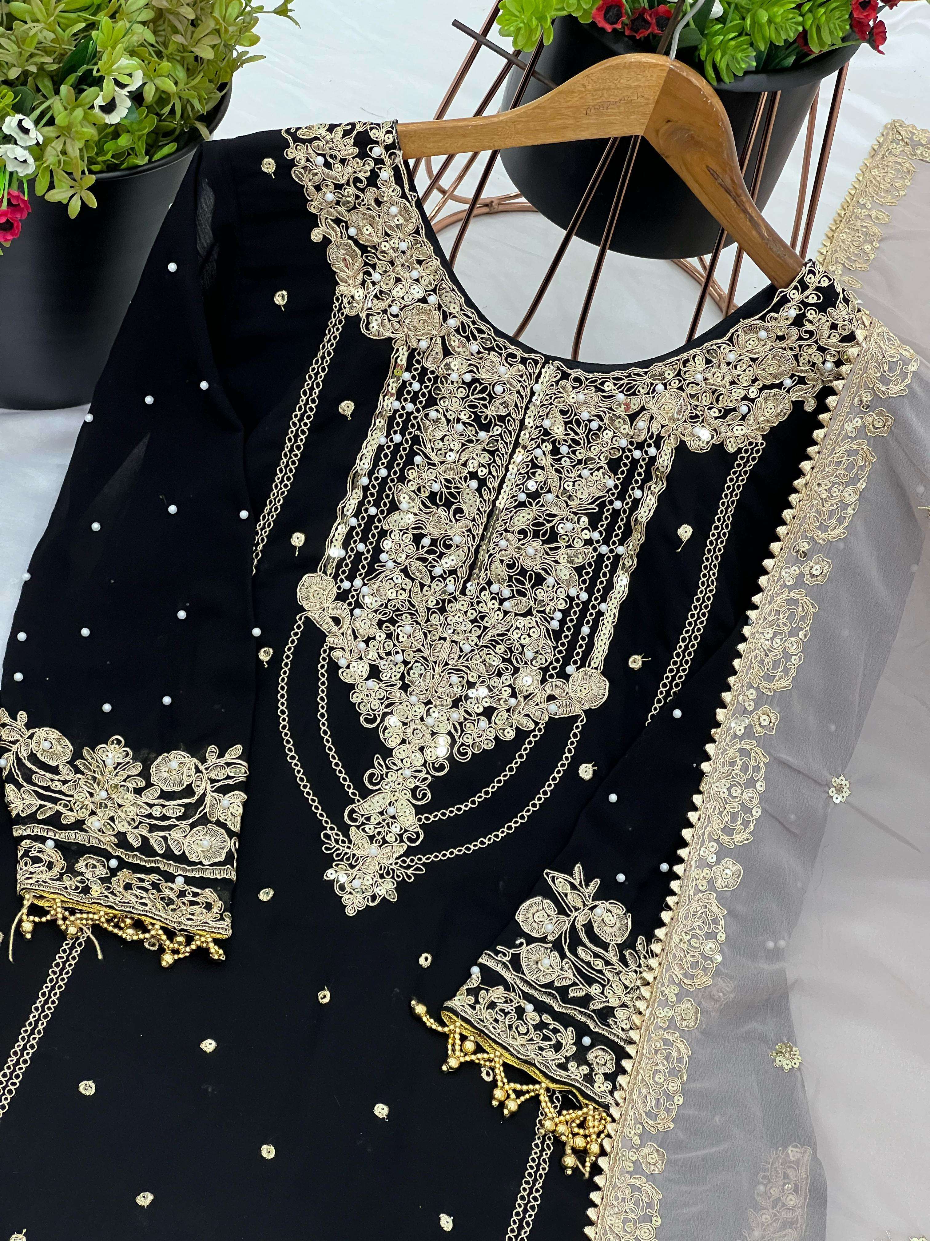 SR 1706 GEORGETTE EMBROIDERY DESIGNER WORK FESTIVE WEAR LADIES SUIT