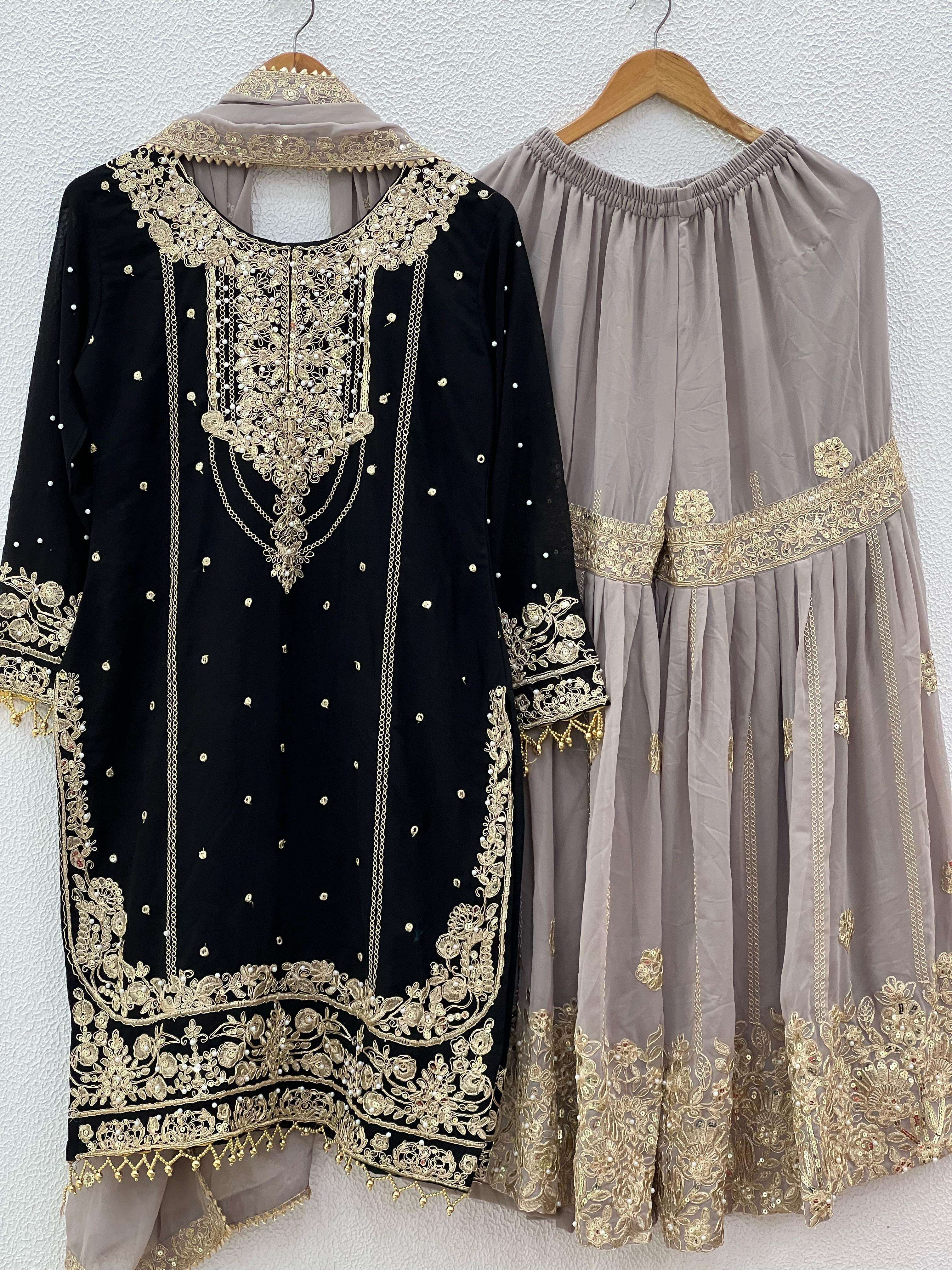 SR 1706 GEORGETTE EMBROIDERY DESIGNER WORK FESTIVE WEAR LADIES SUIT