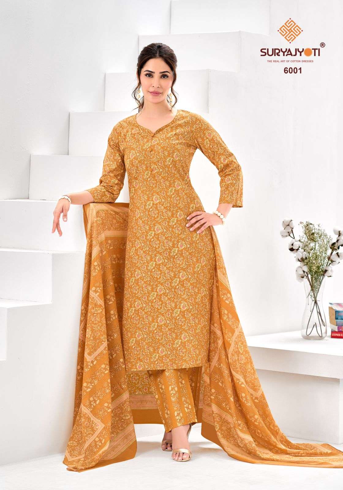 SURYAJYOTI ICE LOOK VOL 6 COTTON READY MADE LADIES SUIT