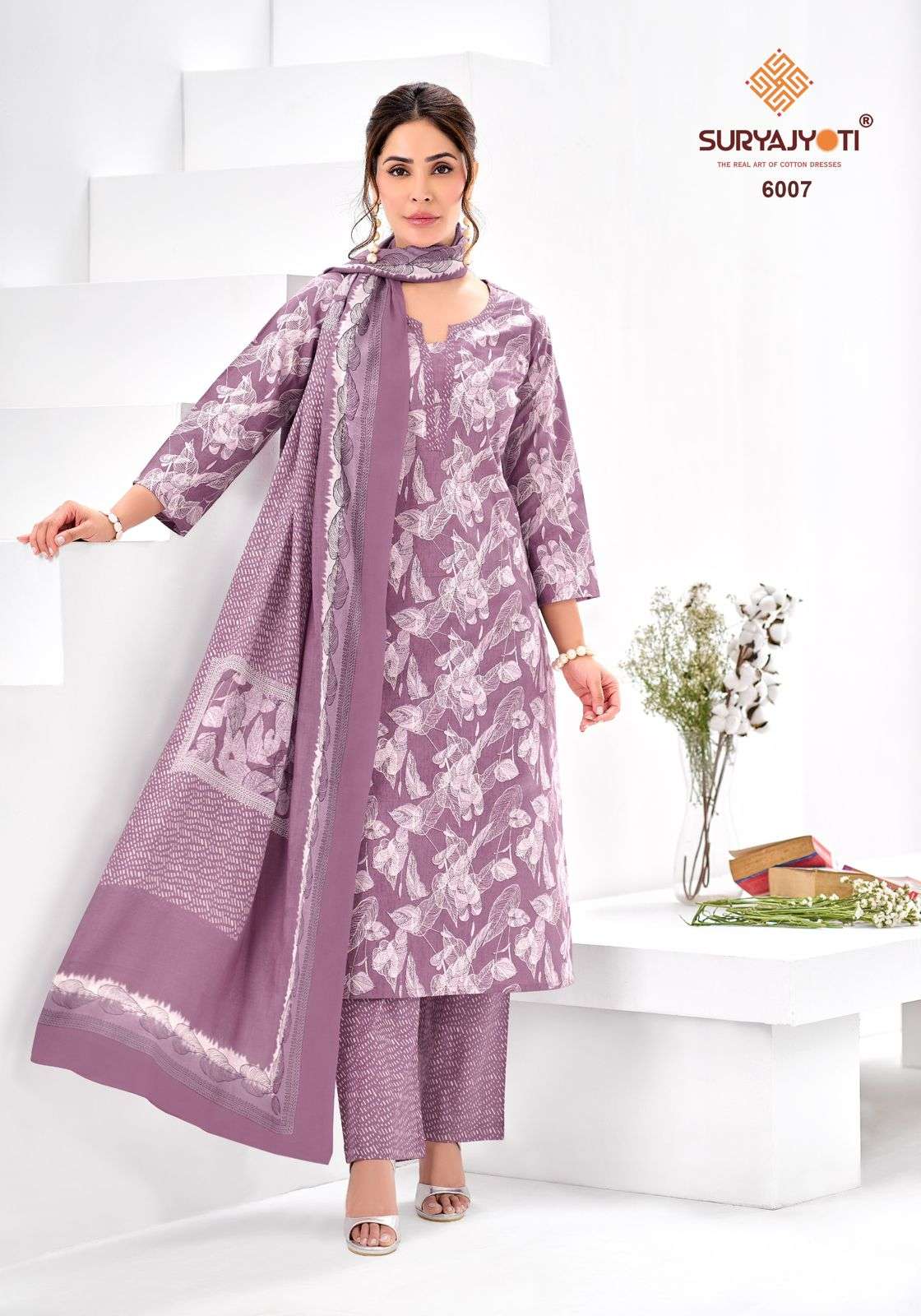 SURYAJYOTI ICE LOOK VOL 6 COTTON READY MADE LADIES SUIT