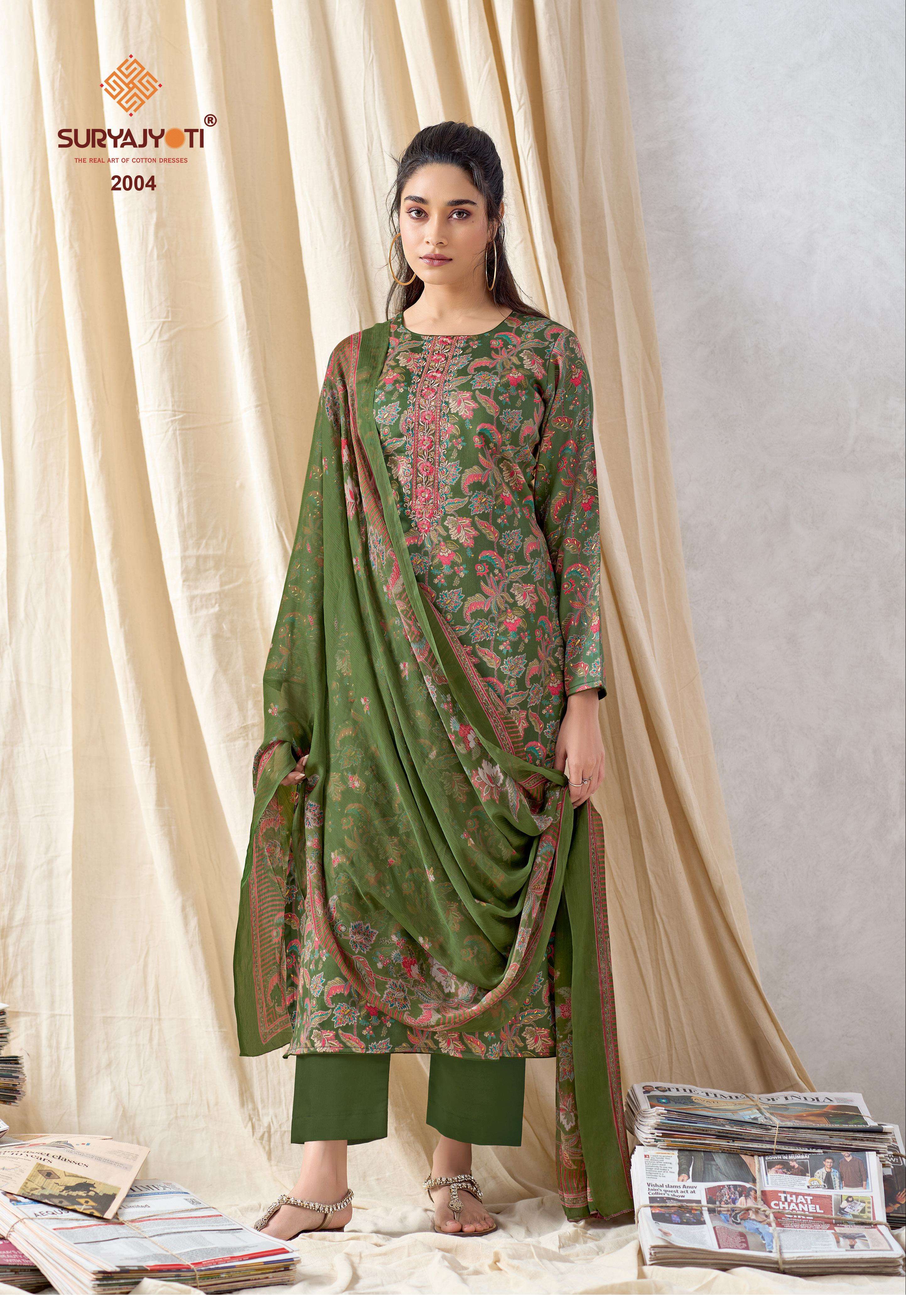  SURYAJYOTI KALI VOL VOL 2 JAM SATIN PRINT WITH EMBROIDERY WORK SUIT