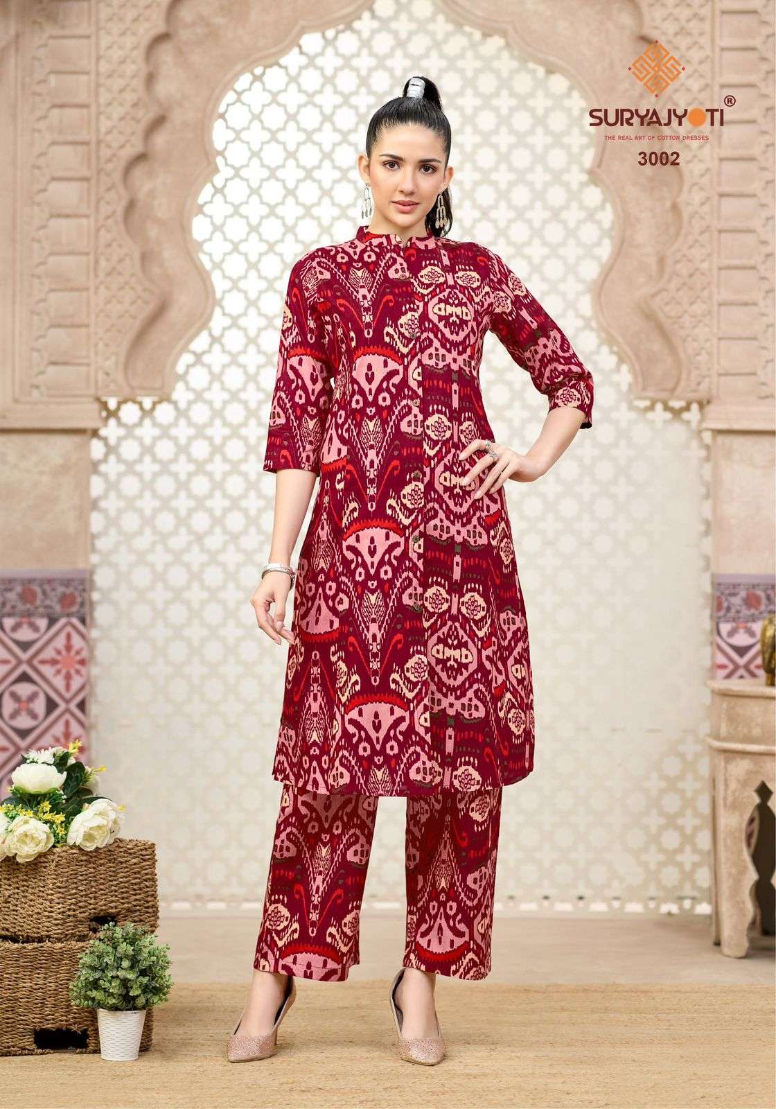 SURYAJYOTI PRAPTI VOL 3 COTTON PRINT LADIES A LINE STYLE KURTI WITH BOTTOM PAIR 