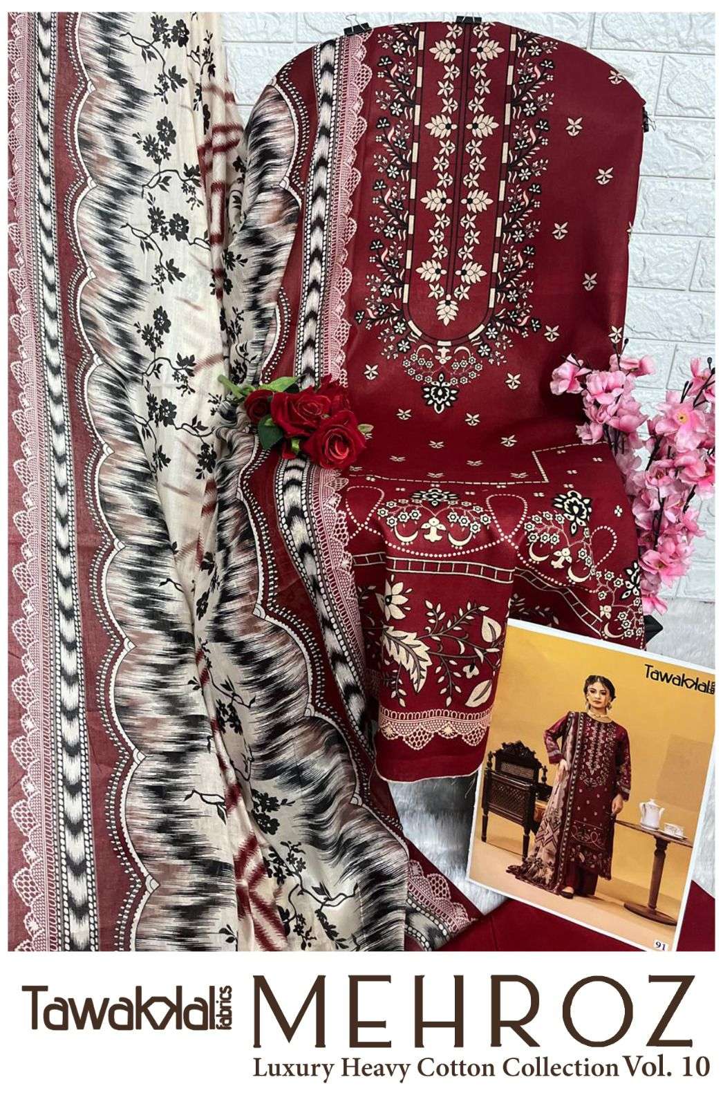 TAWAKKAL FABRICS MEHROZ LUXURY HEAVY COTTON COLLECTION VOL 10